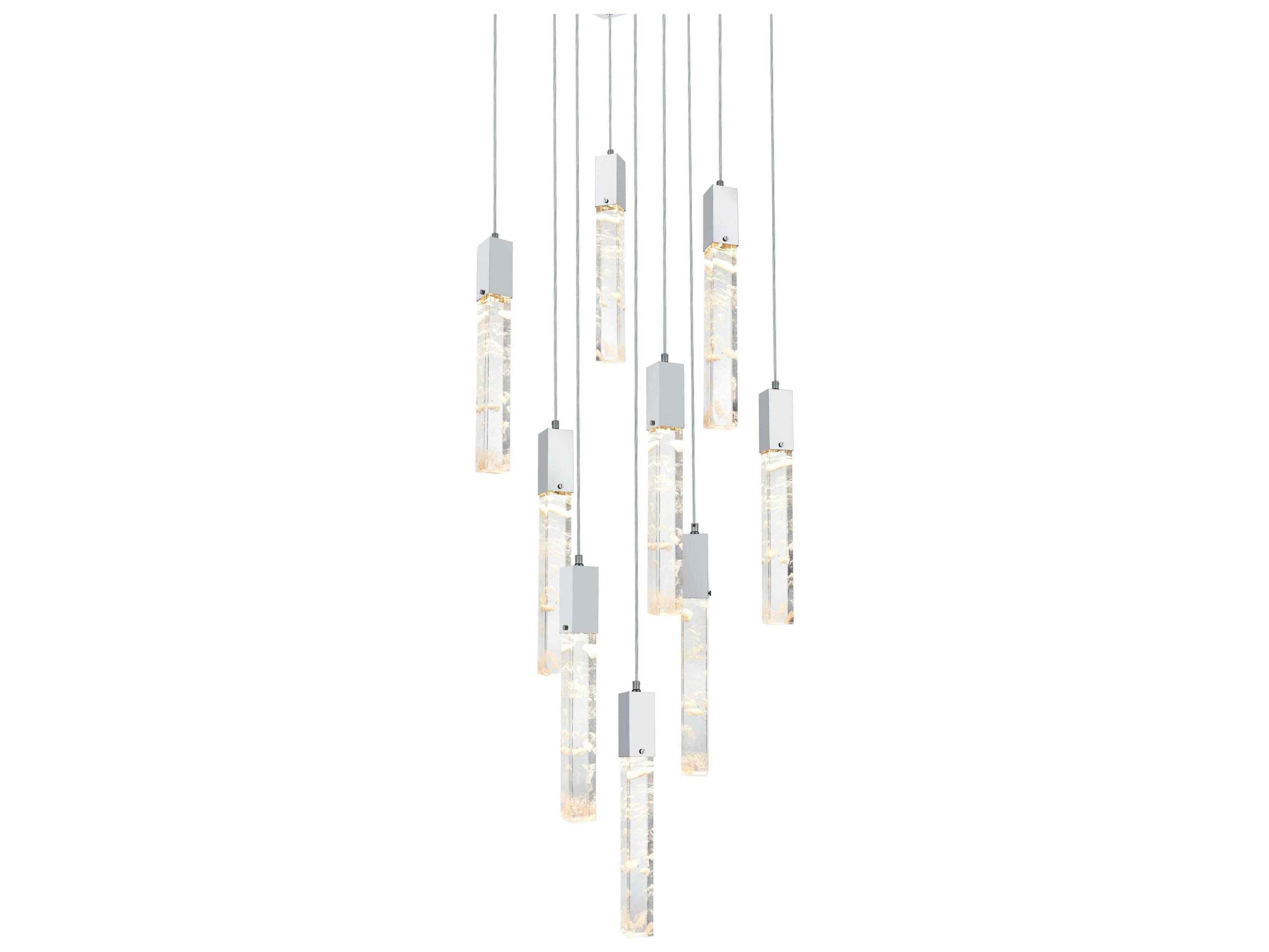 Elegant Lighting Aurora 9-Light Chrome Linear Pendant