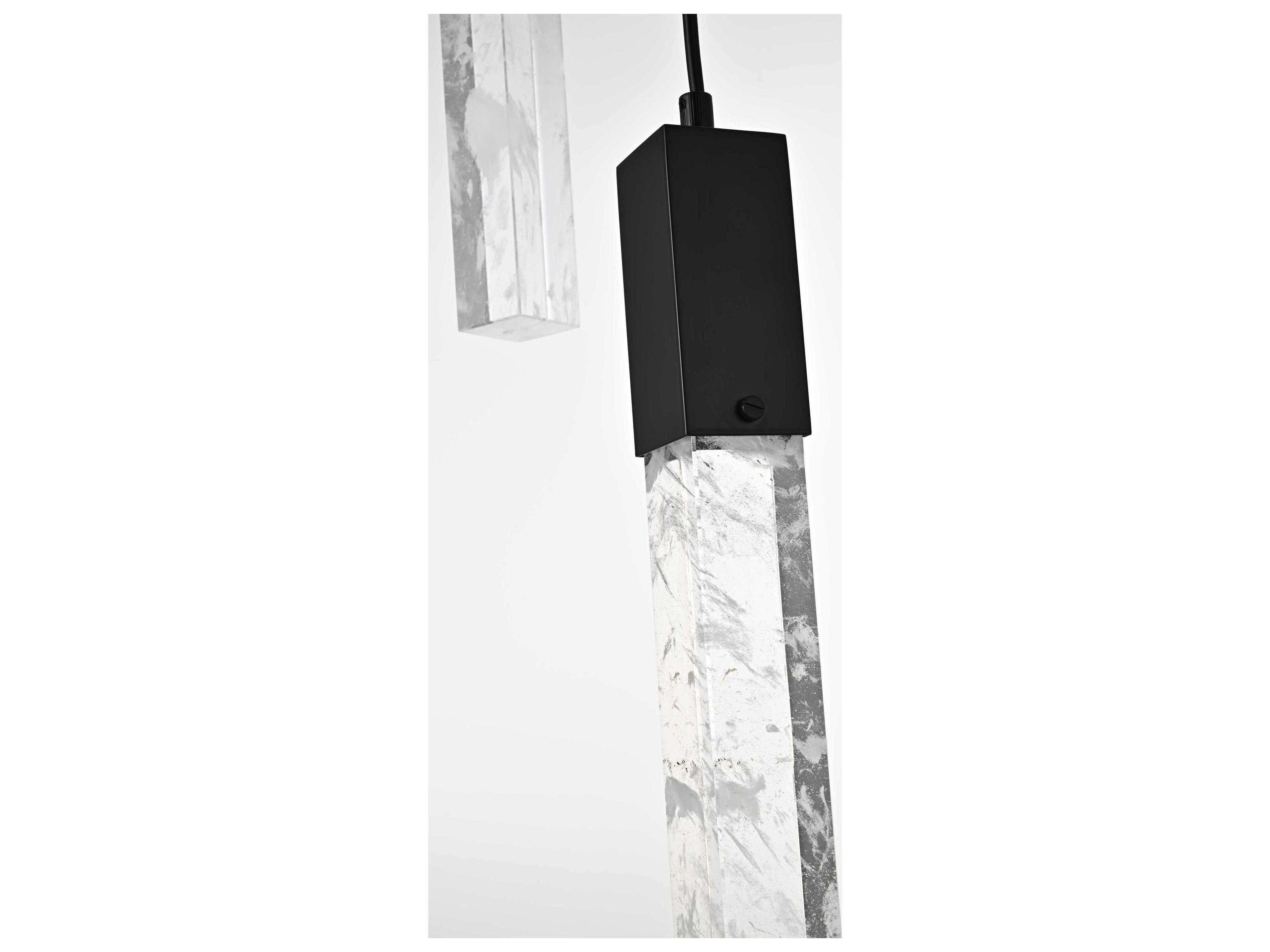 Elegant Lighting Aurora 6-Light Black Linear Island Pendant