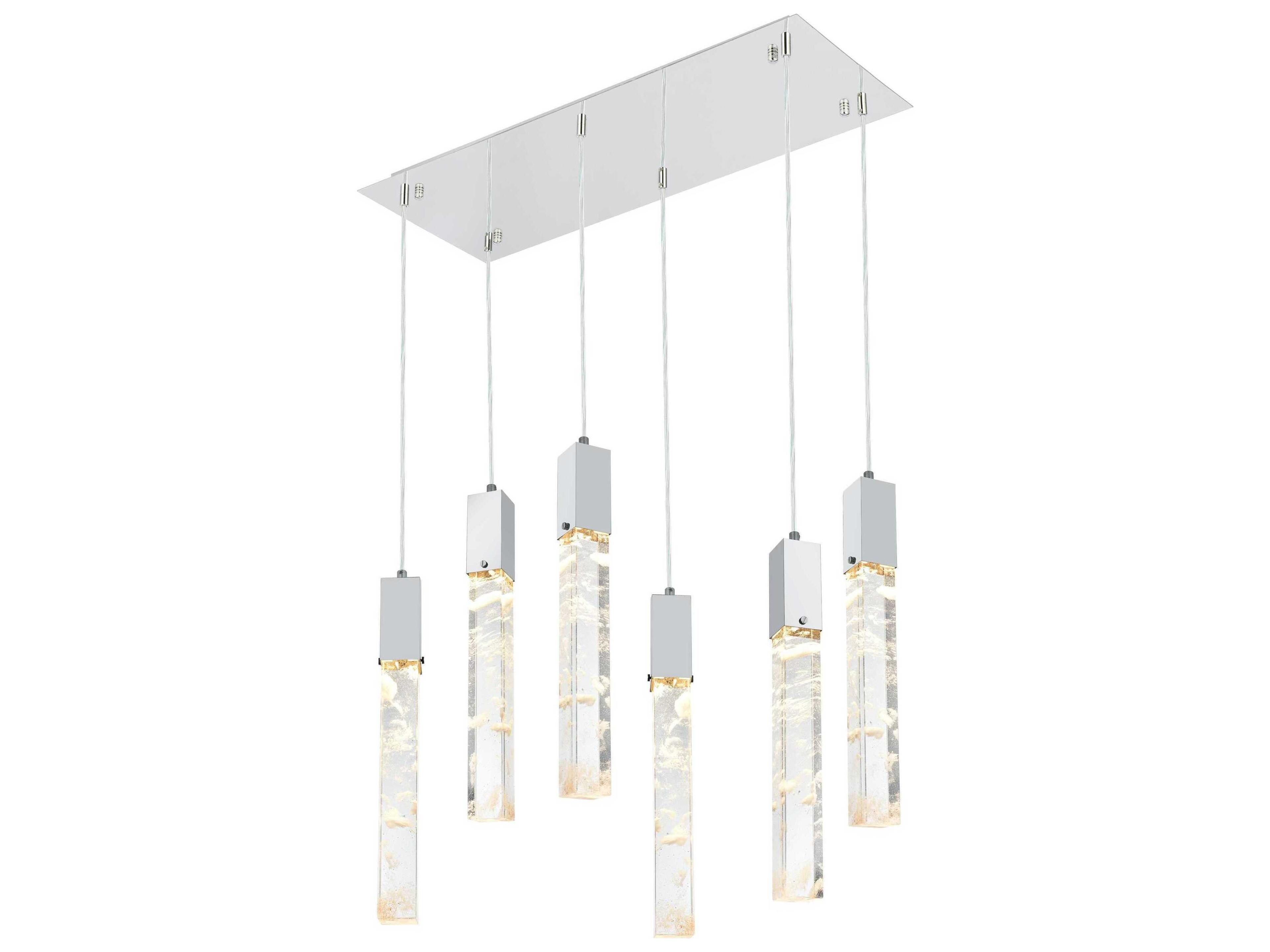 Aurora 6-Light Chrome Linear Island Pendant