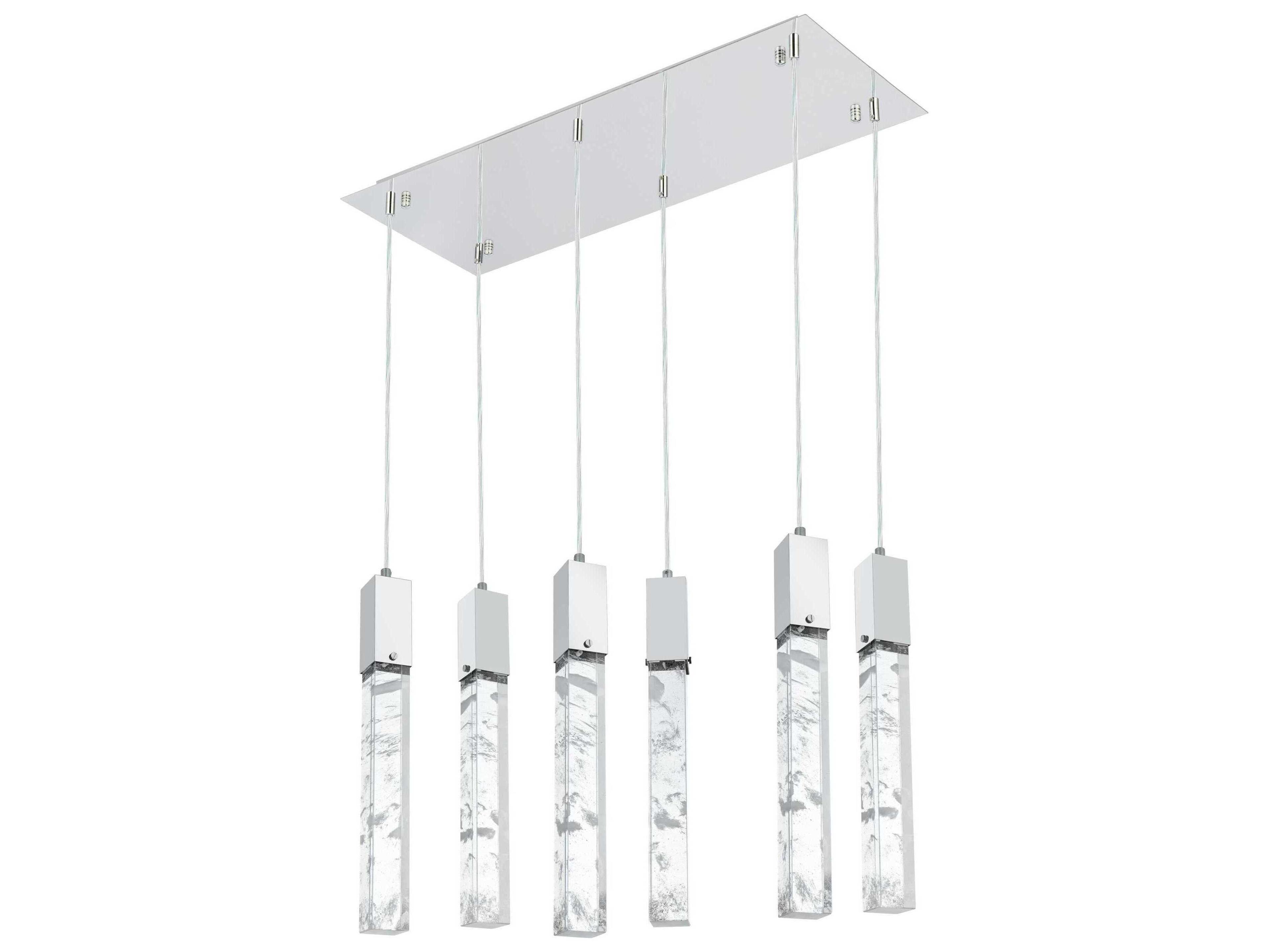 Elegant Lighting Aurora 6-Light Chrome Linear Island Pendant