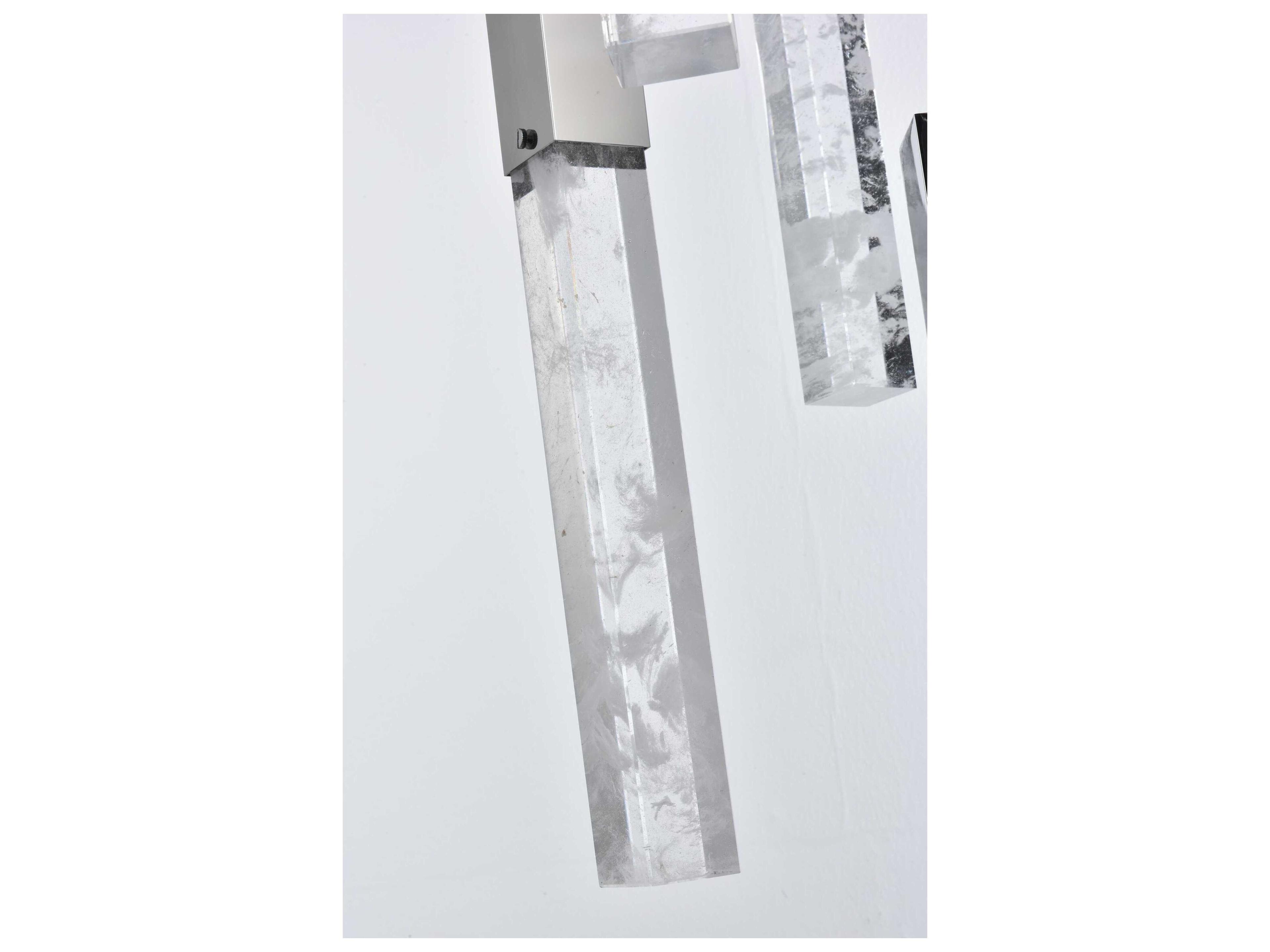 Elegant Lighting Aurora 6-Light Chrome Linear Island Pendant