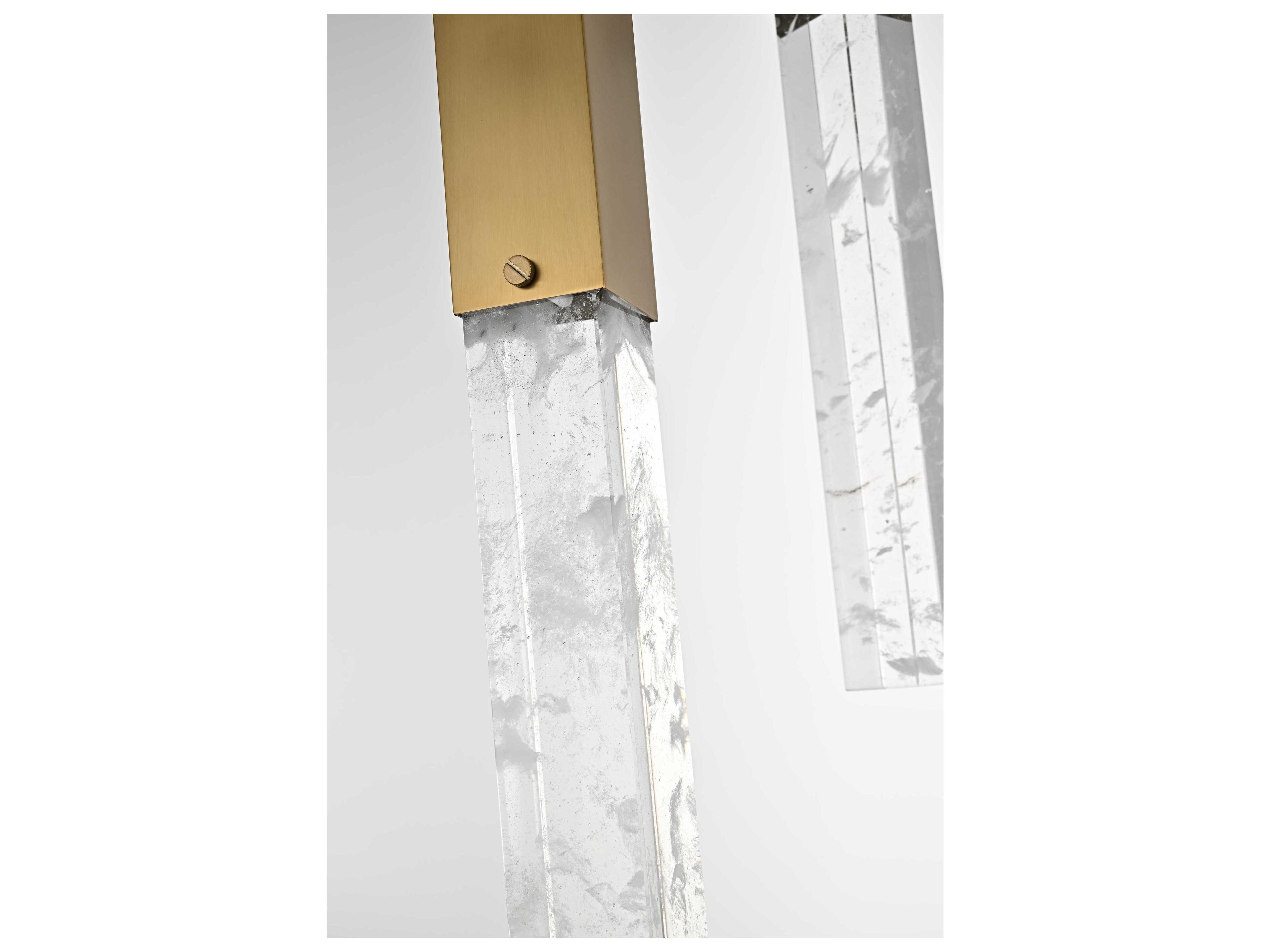 Elegant Lighting Aurora 6-Light Satin Gold Linear Island Pendant