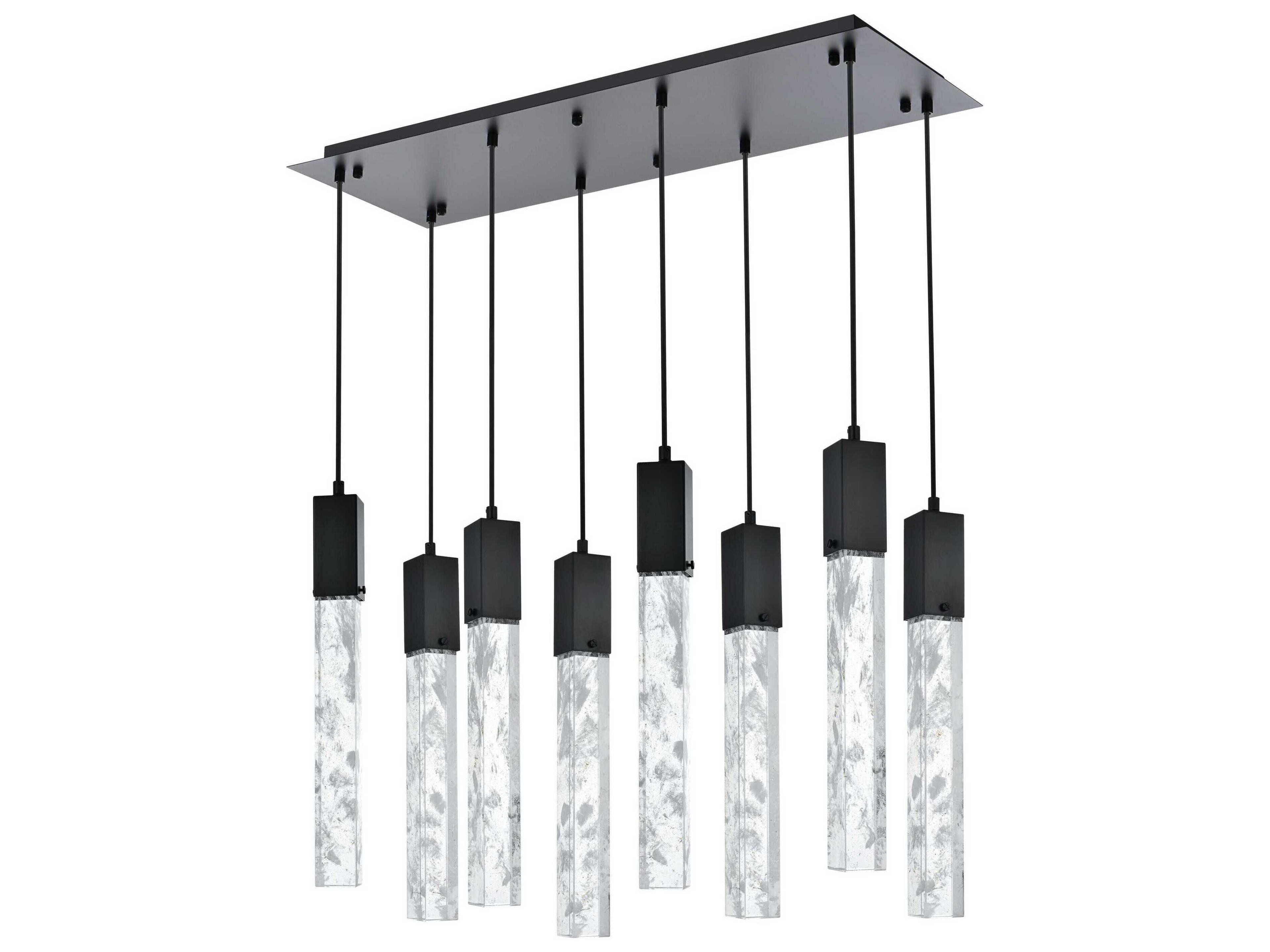 Elegant Lighting Aurora 8-Light Black Linear Island Pendant