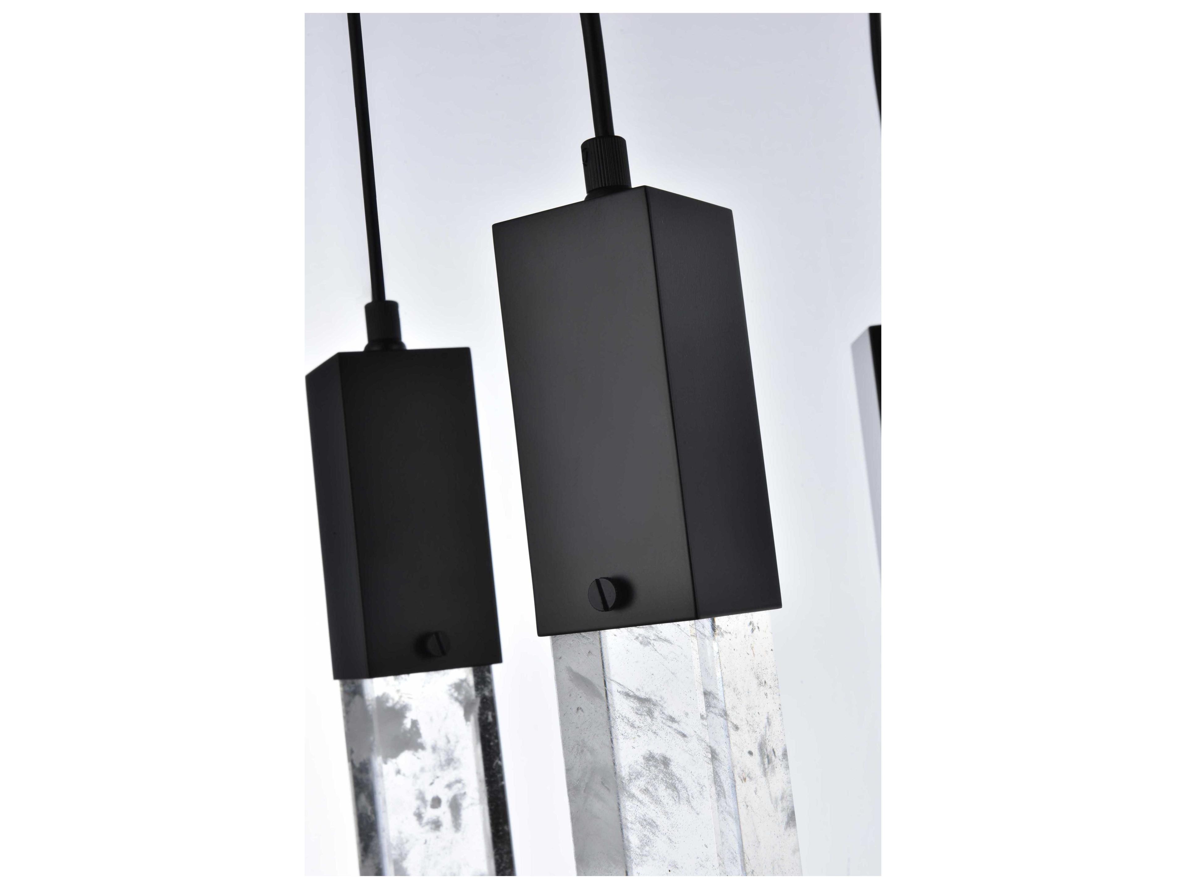 Elegant Lighting Aurora 8-Light Black Linear Island Pendant