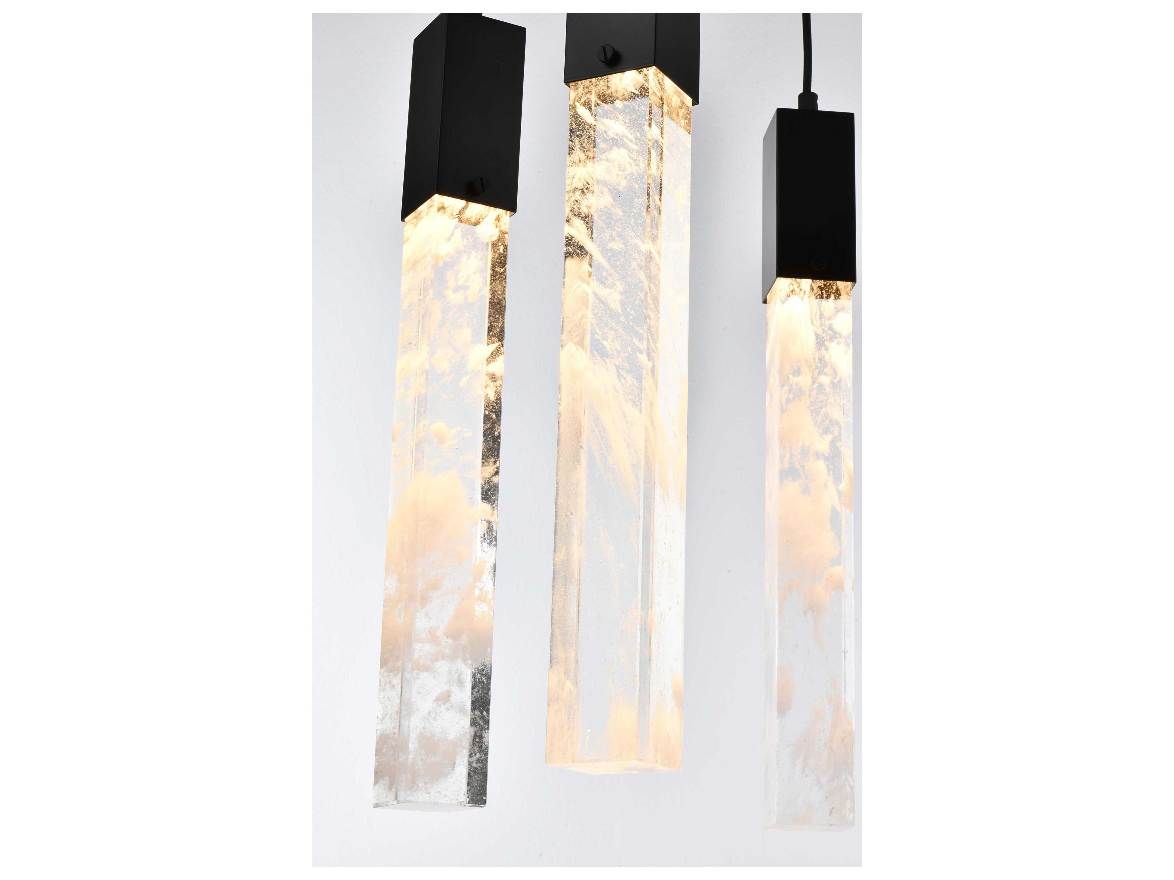 Elegant Lighting Aurora 8-Light Black Linear Island Pendant