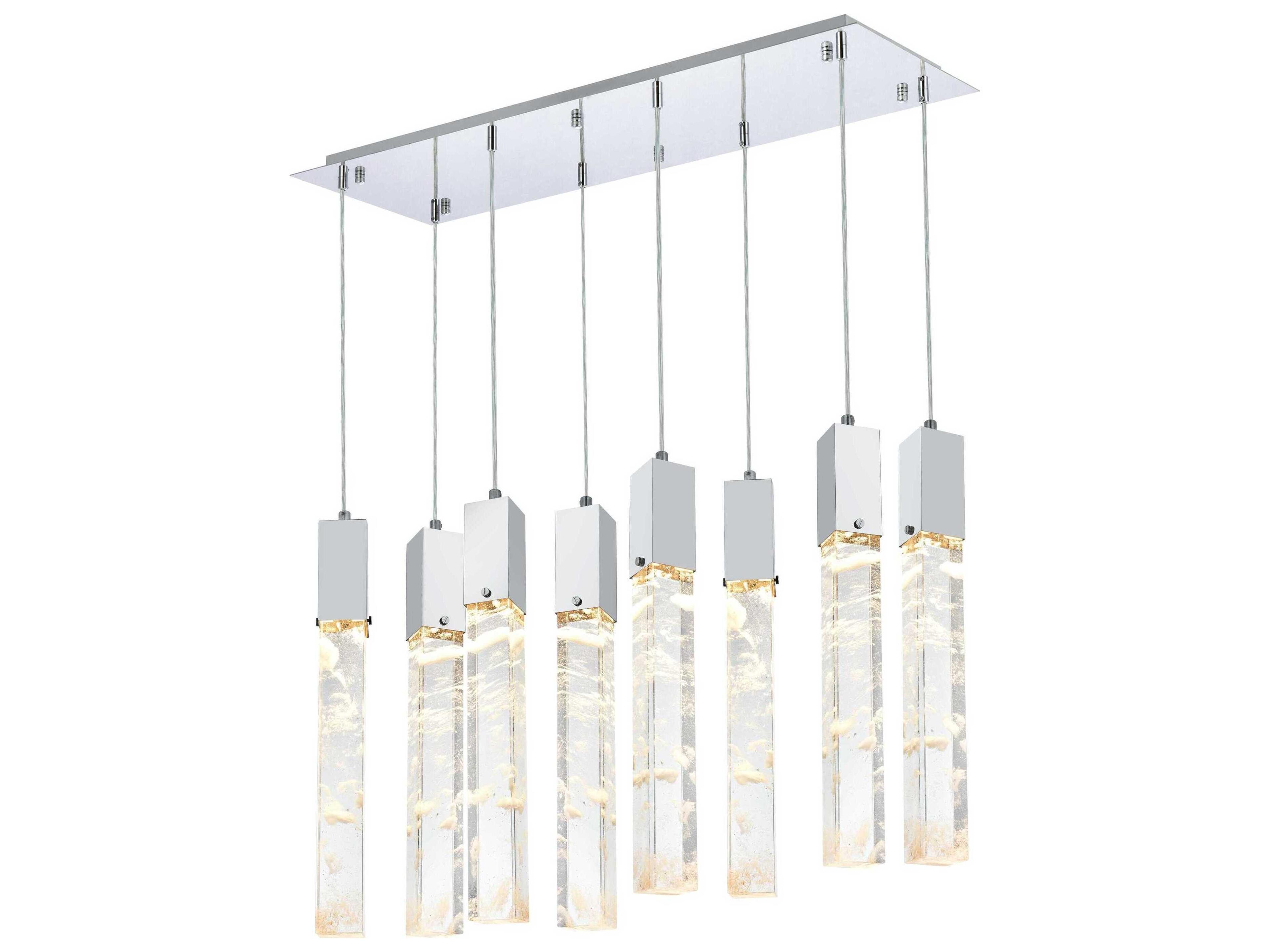 Aurora 8-Light Chrome Linear Island Pendant