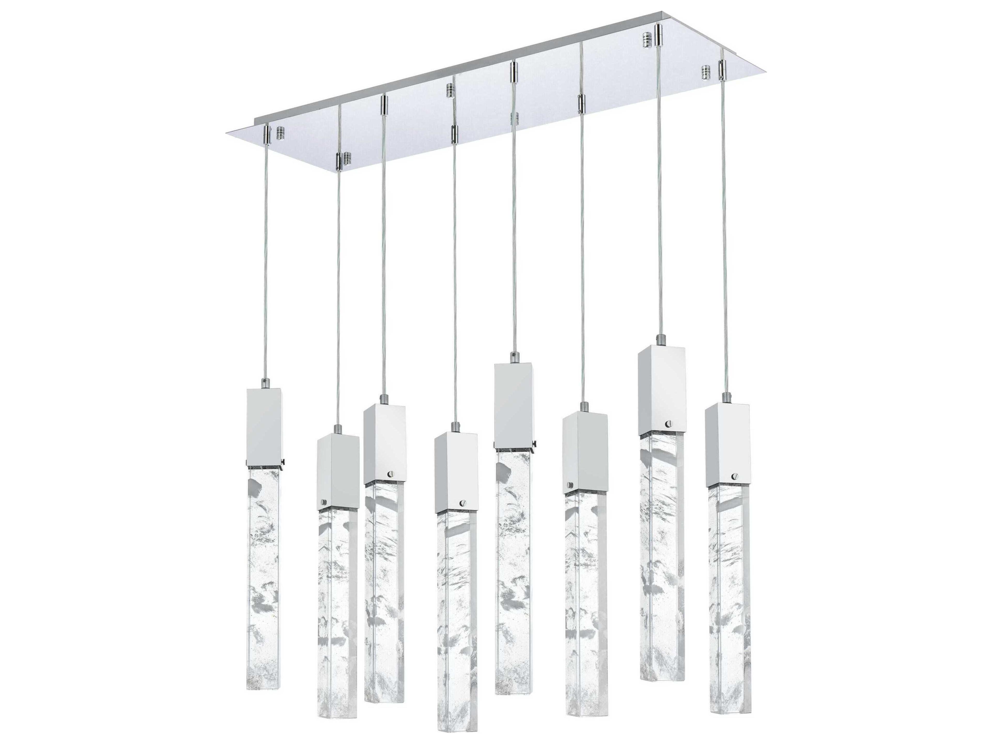 Elegant Lighting Aurora 8-Light Chrome Linear Island Pendant