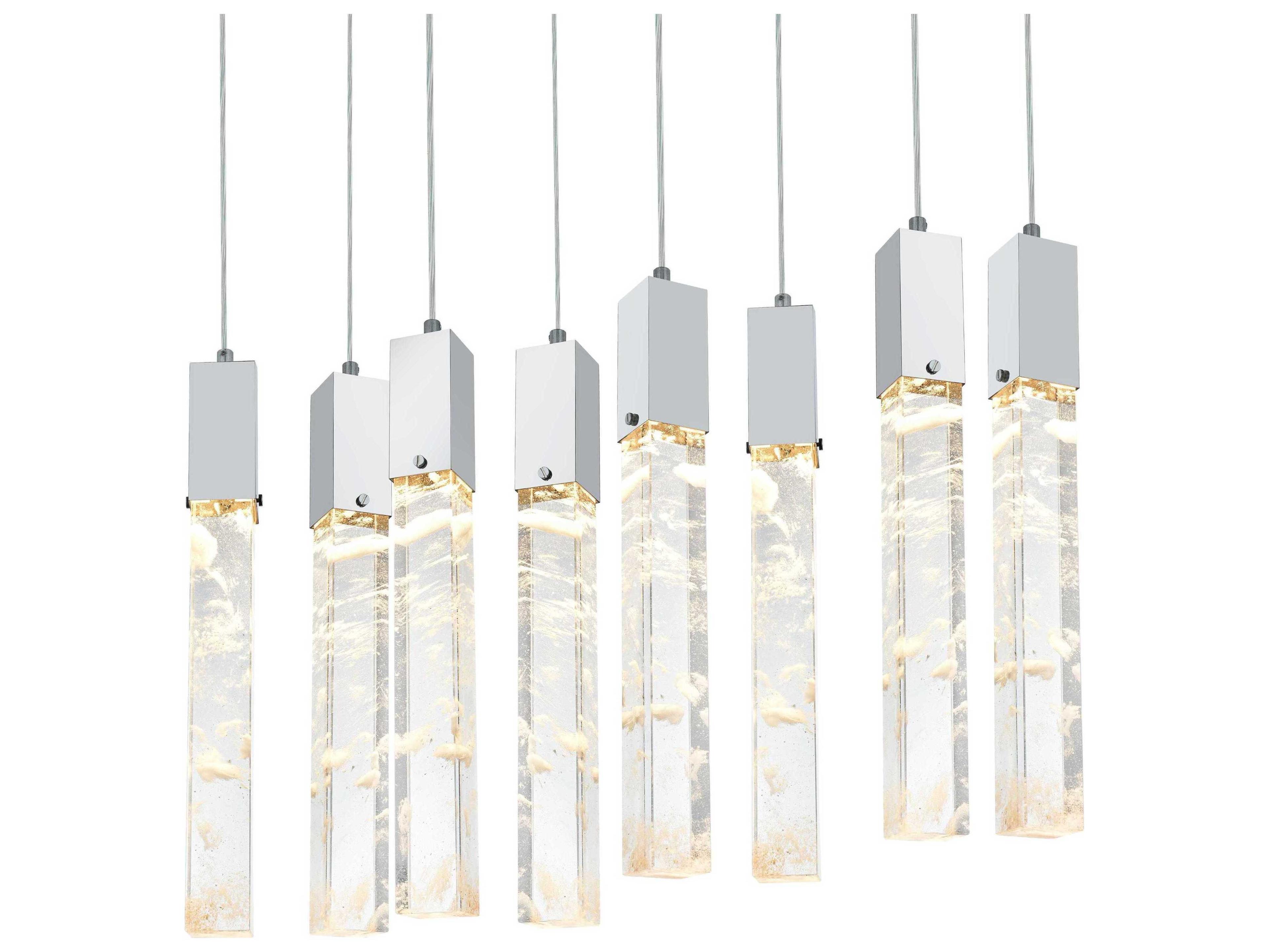 Elegant Lighting Aurora 8-Light Chrome Linear Island Pendant