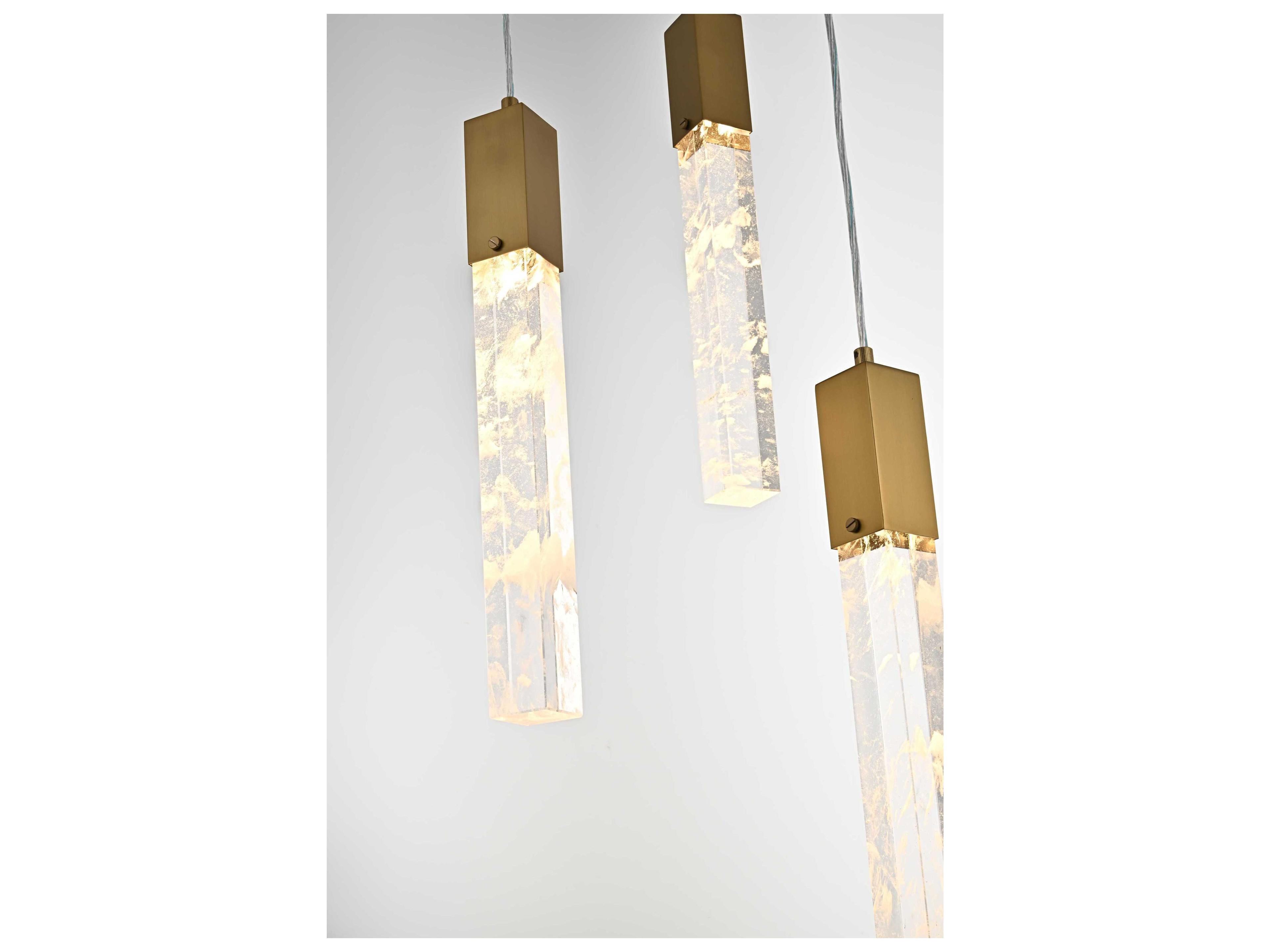 Elegant Lighting Aurora 8-Light Satin Gold Linear Island Pendant