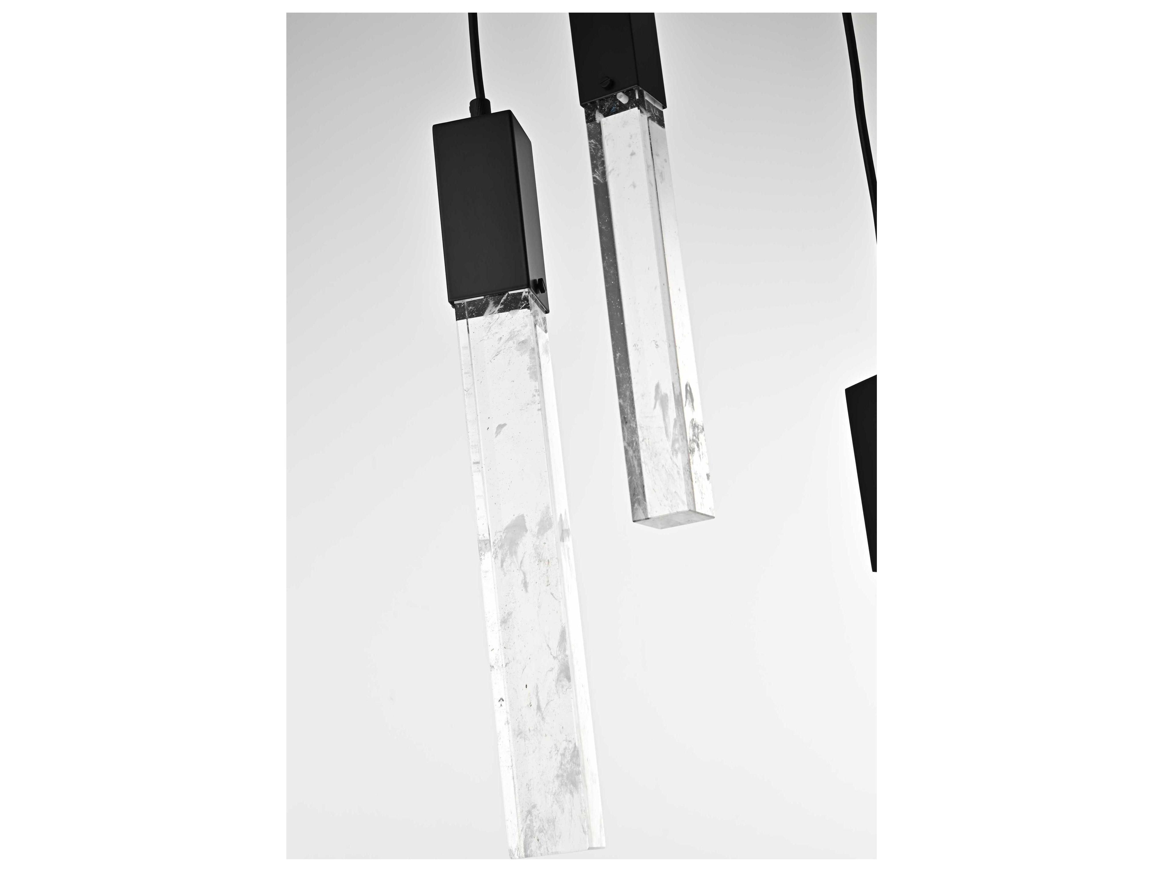 Elegant Lighting Aurora 10-Light Black Linear Island Pendant