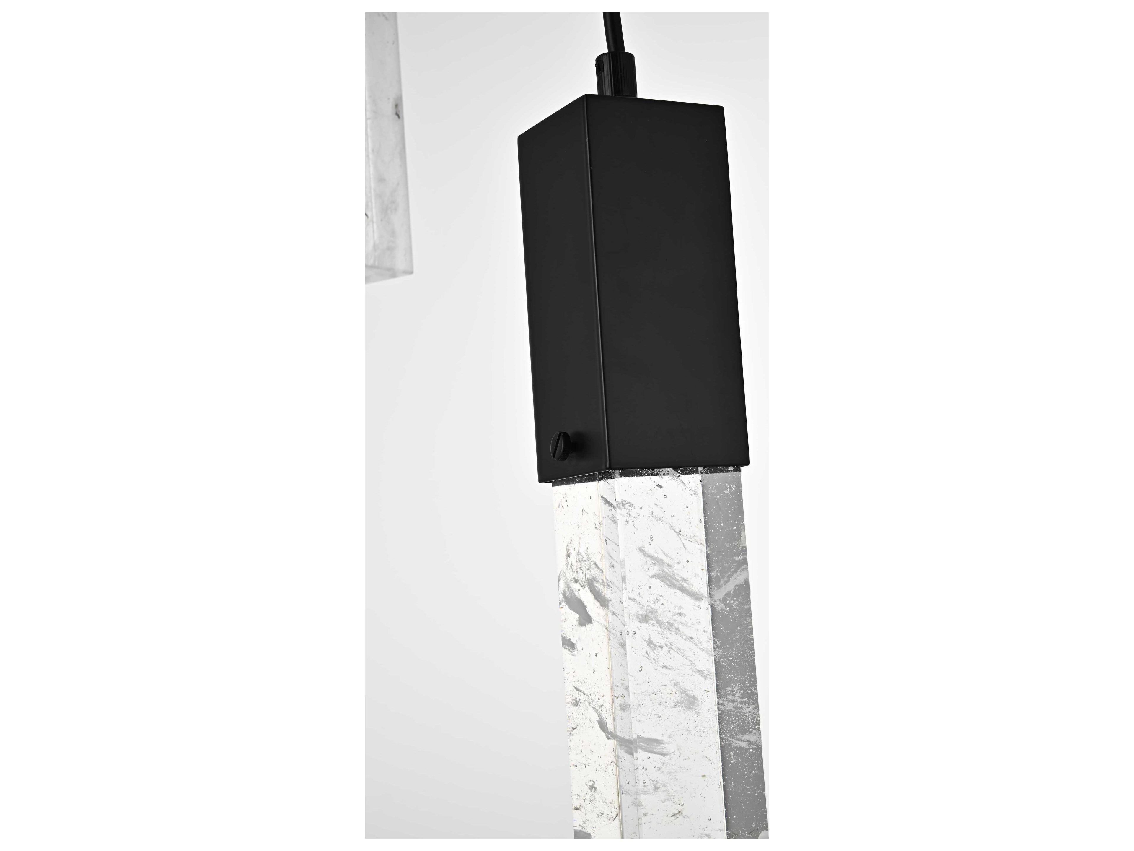 Elegant Lighting Aurora 10-Light Black Linear Island Pendant