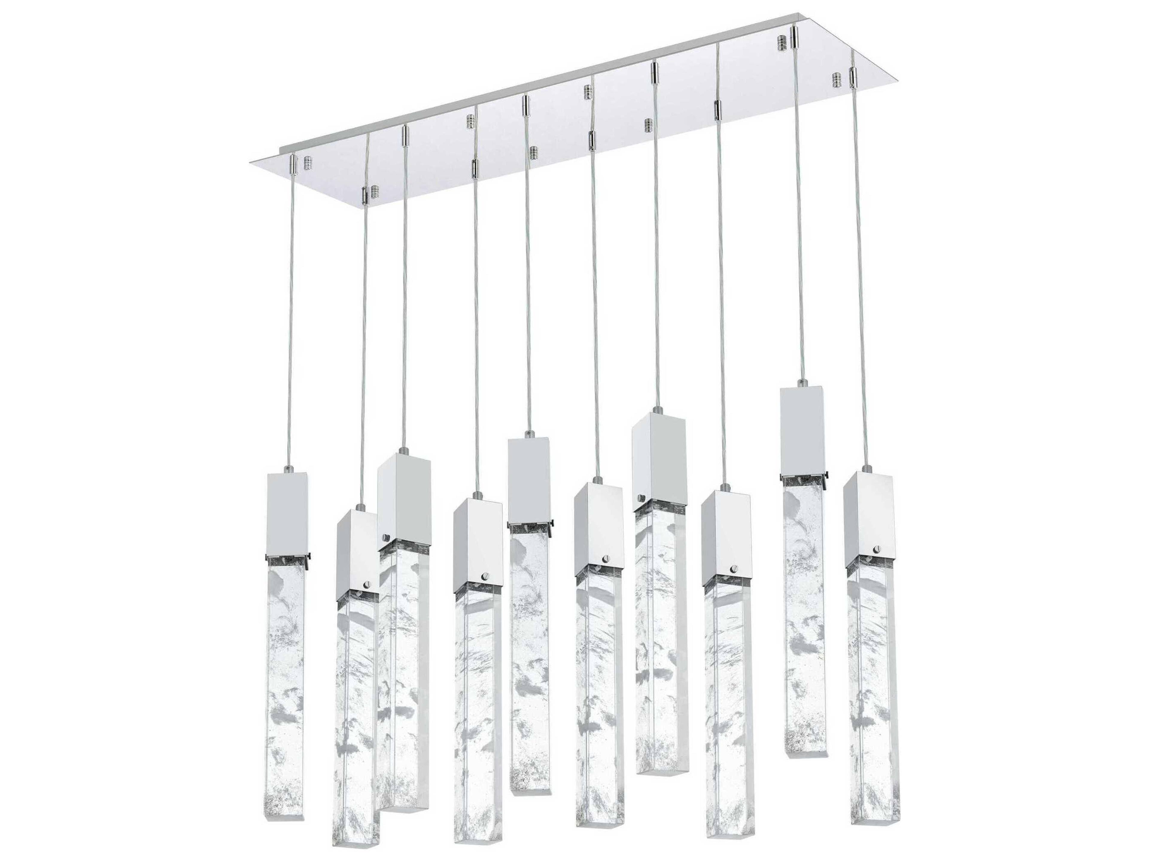 Elegant Lighting Aurora 10-Light Chrome Linear Island Pendant