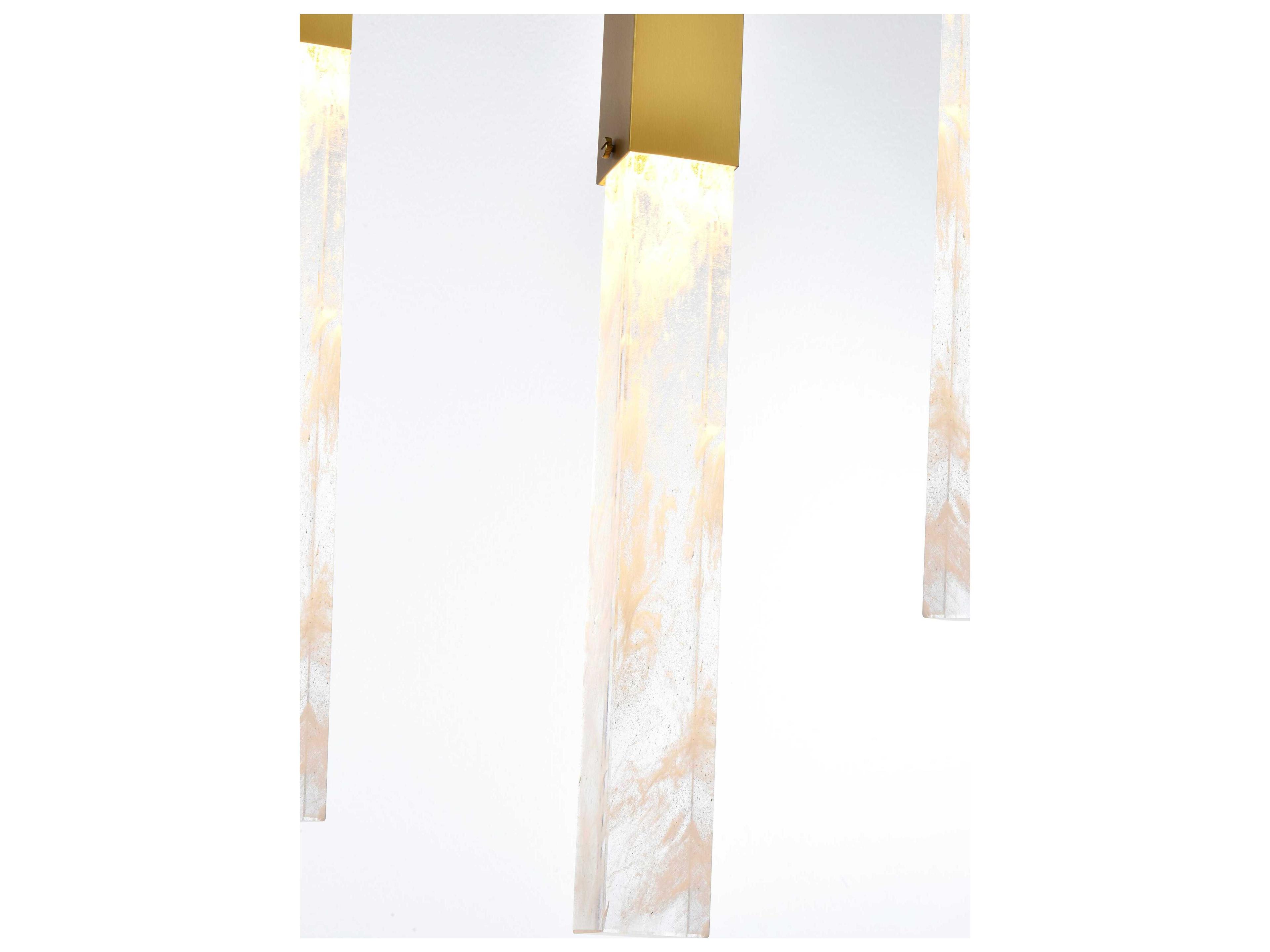 Elegant Lighting Aurora 10-Light Satin Gold Linear Island Pendant
