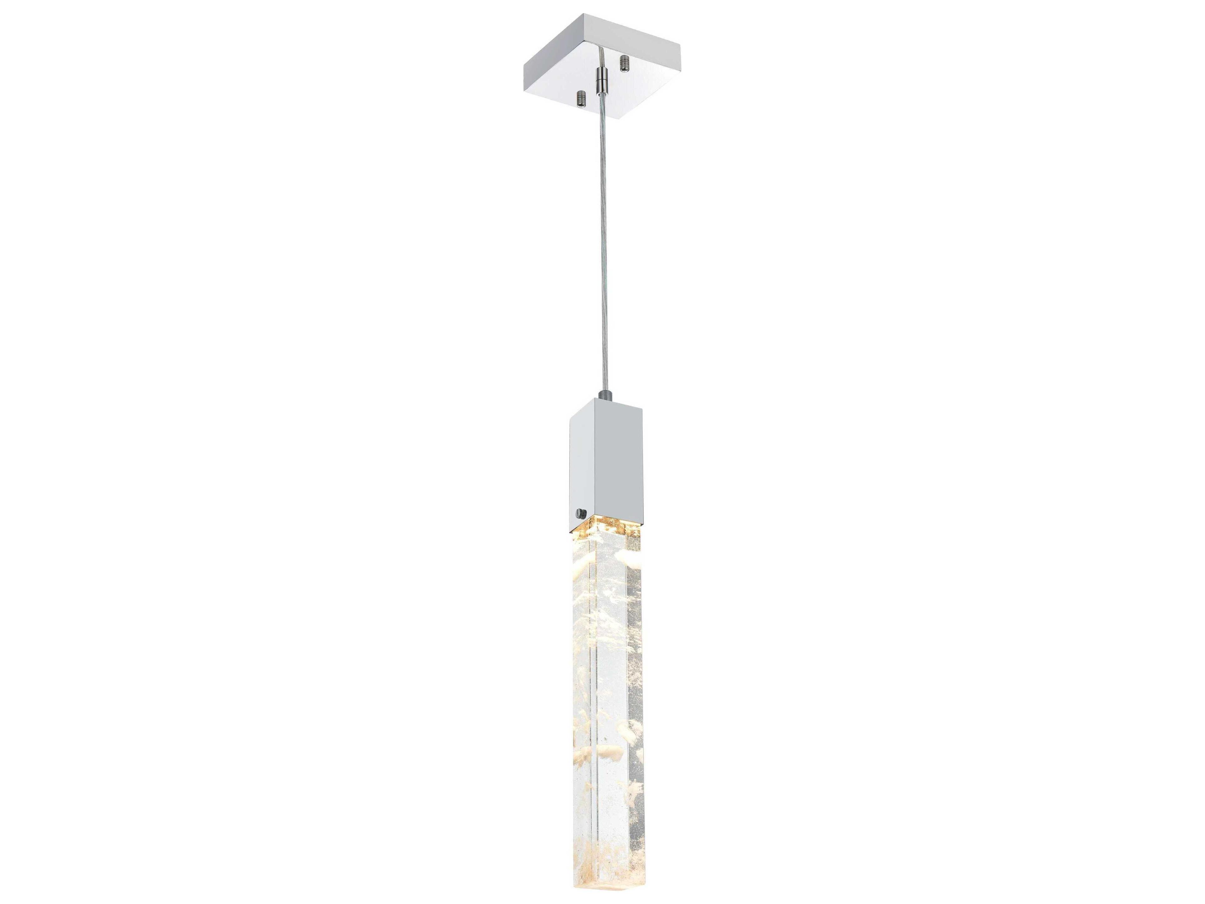 Aurora 1-Light Chrome Linear Mini Pendant