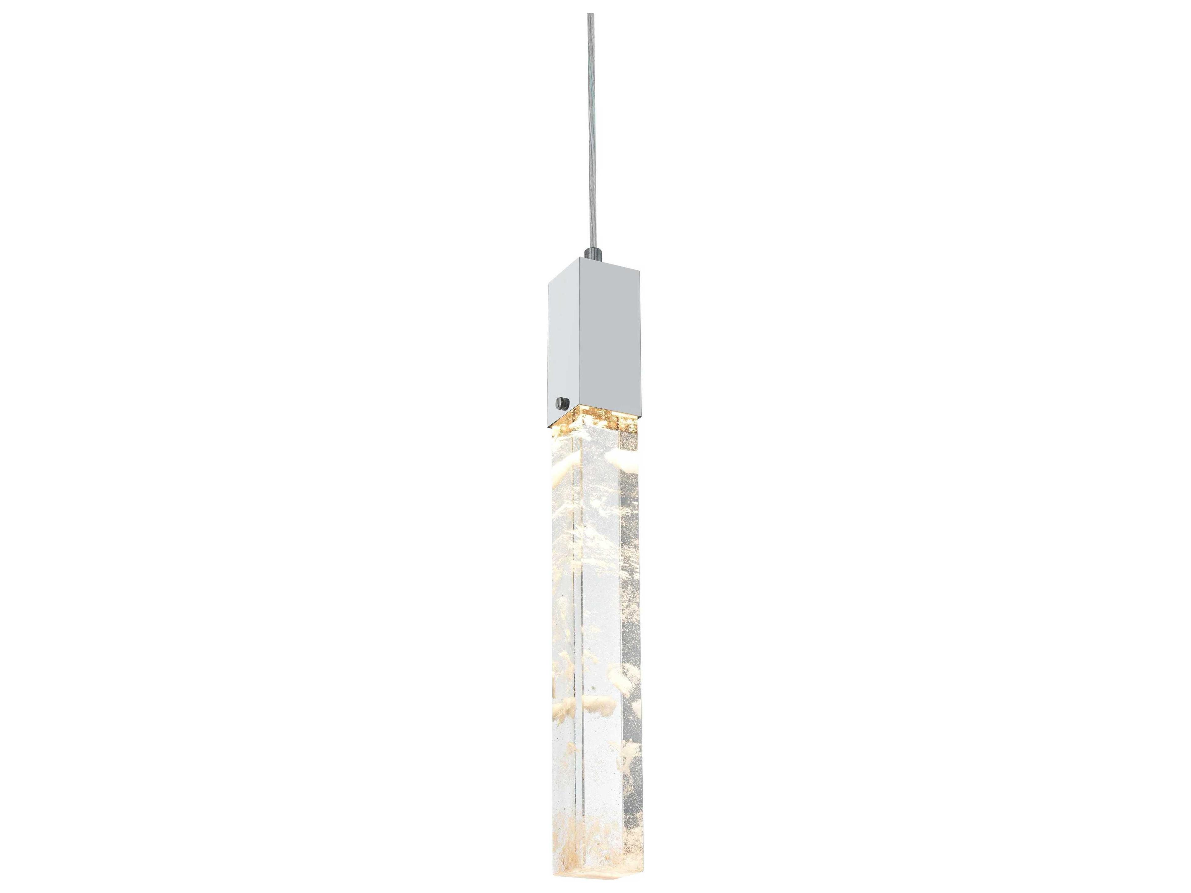 Elegant Lighting Aurora 1-Light Chrome Linear Mini Pendant