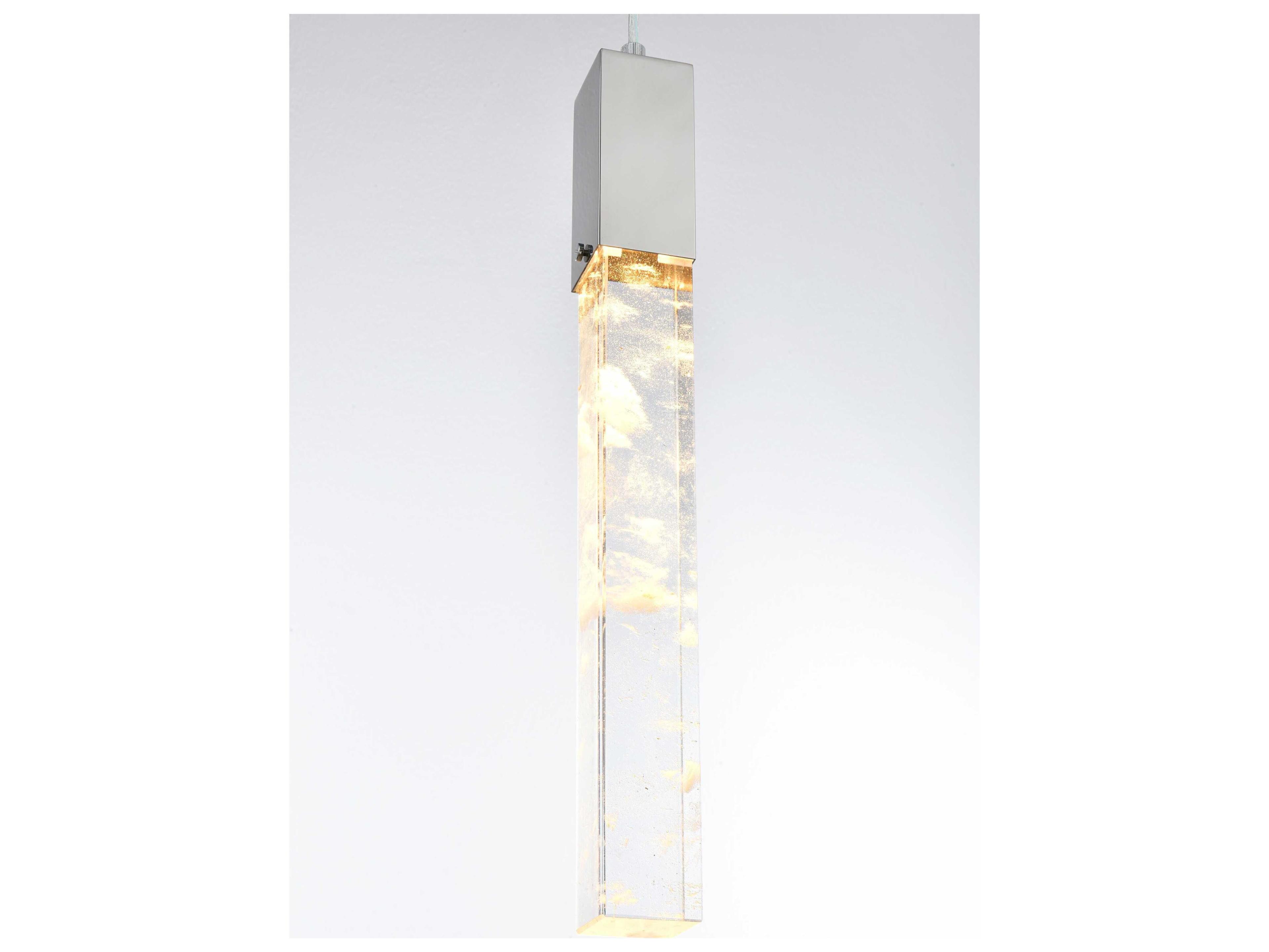 Elegant Lighting Aurora 1-Light Chrome Linear Mini Pendant