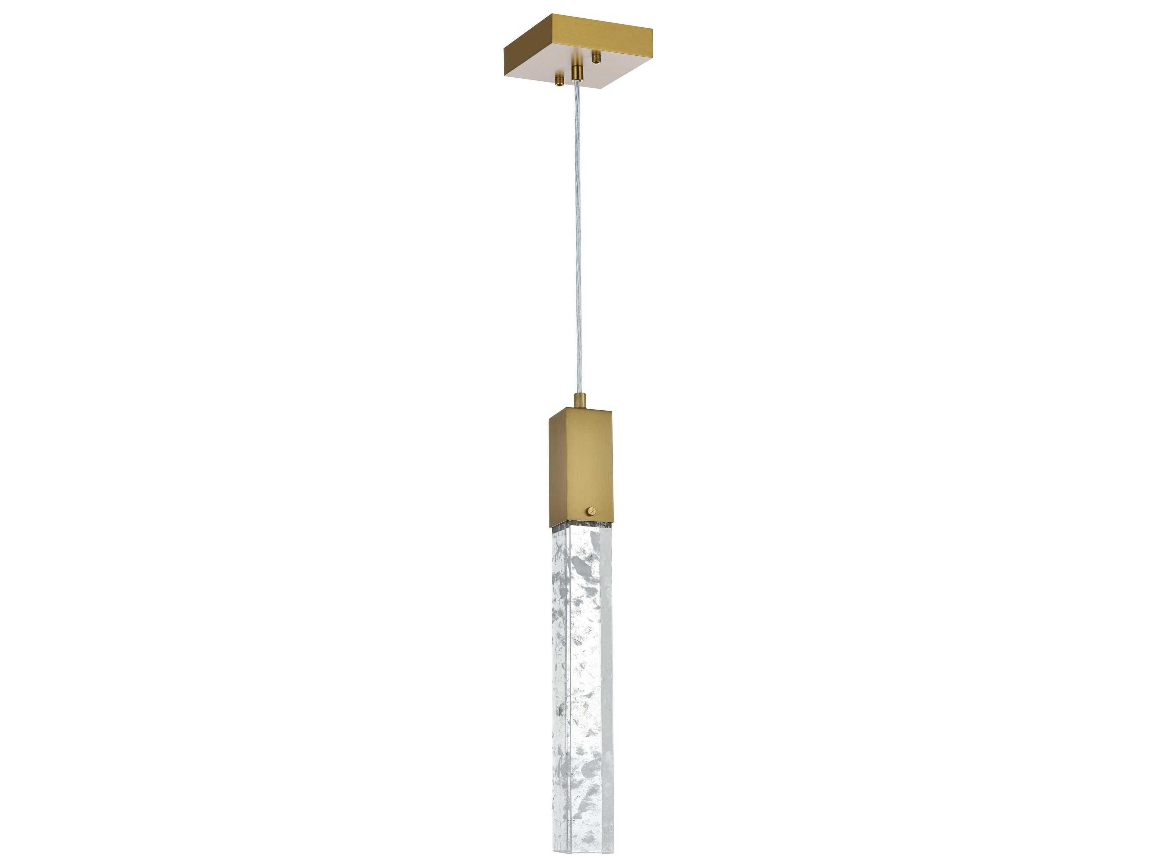 Elegant Lighting Aurora 1-Light Satin Gold Linear Mini Pendant