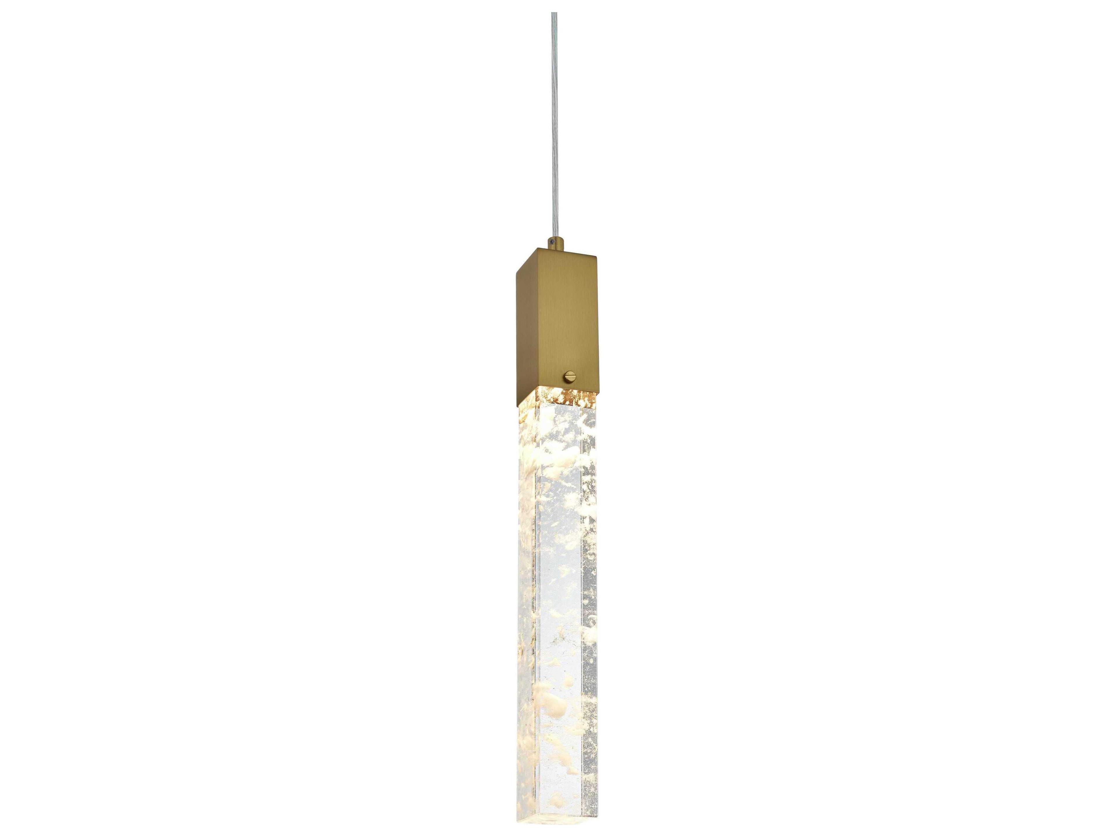 Elegant Lighting Aurora 1-Light Satin Gold Linear Mini Pendant