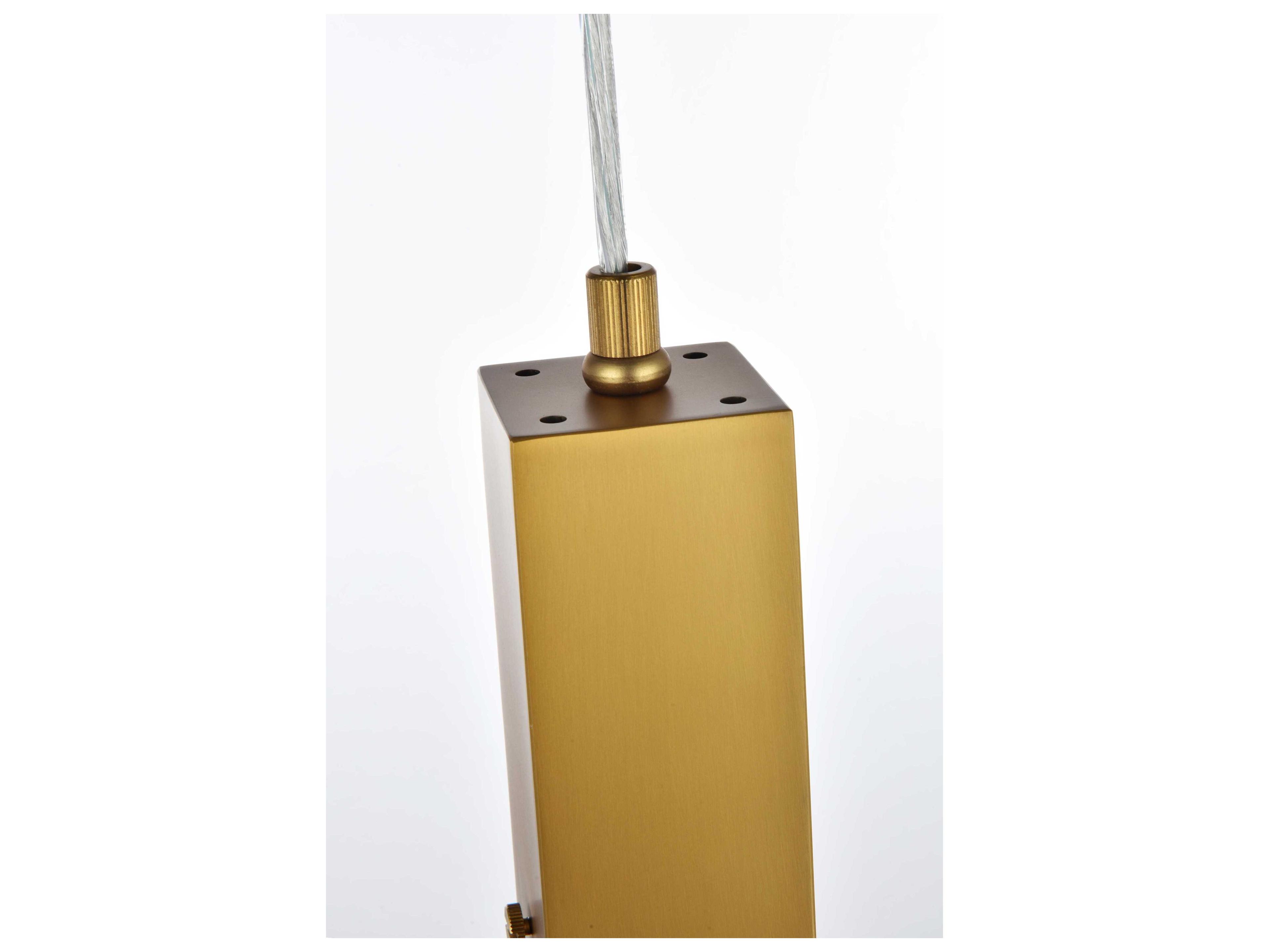 Elegant Lighting Aurora 1-Light Satin Gold Linear Mini Pendant