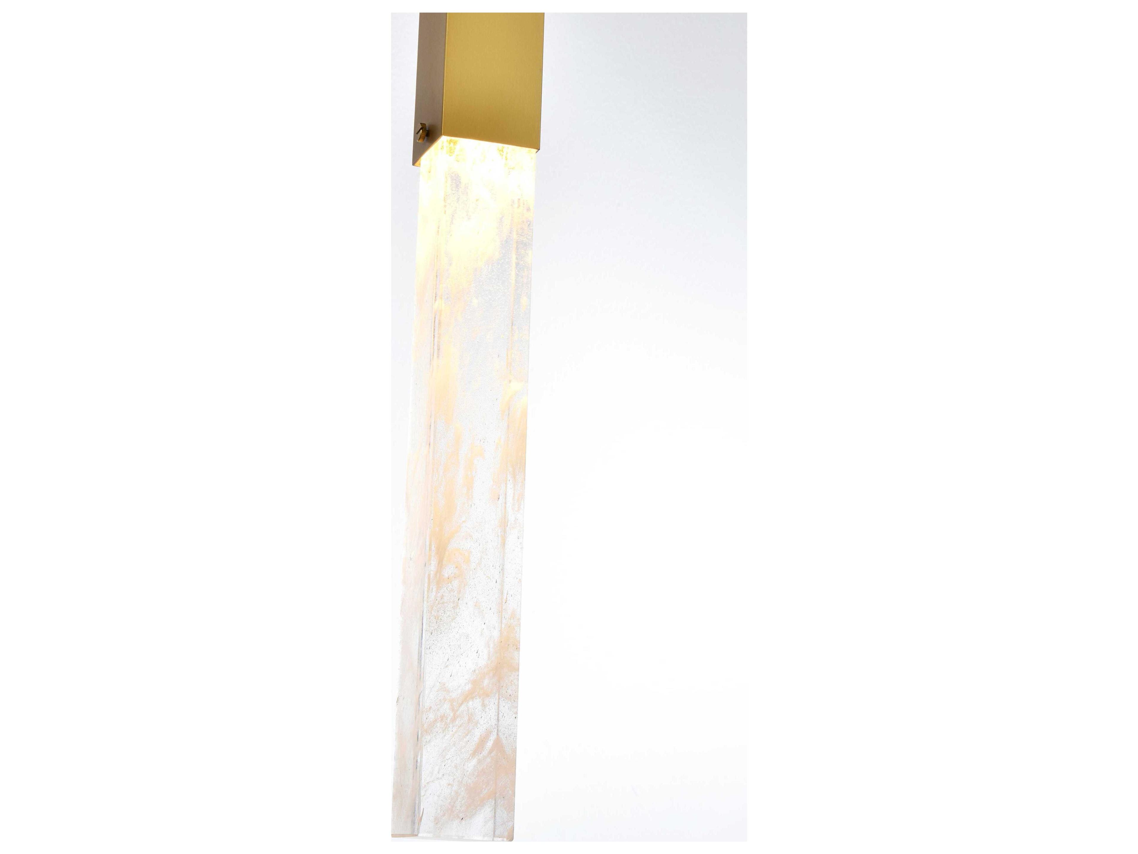 Elegant Lighting Aurora 1-Light Satin Gold Linear Mini Pendant