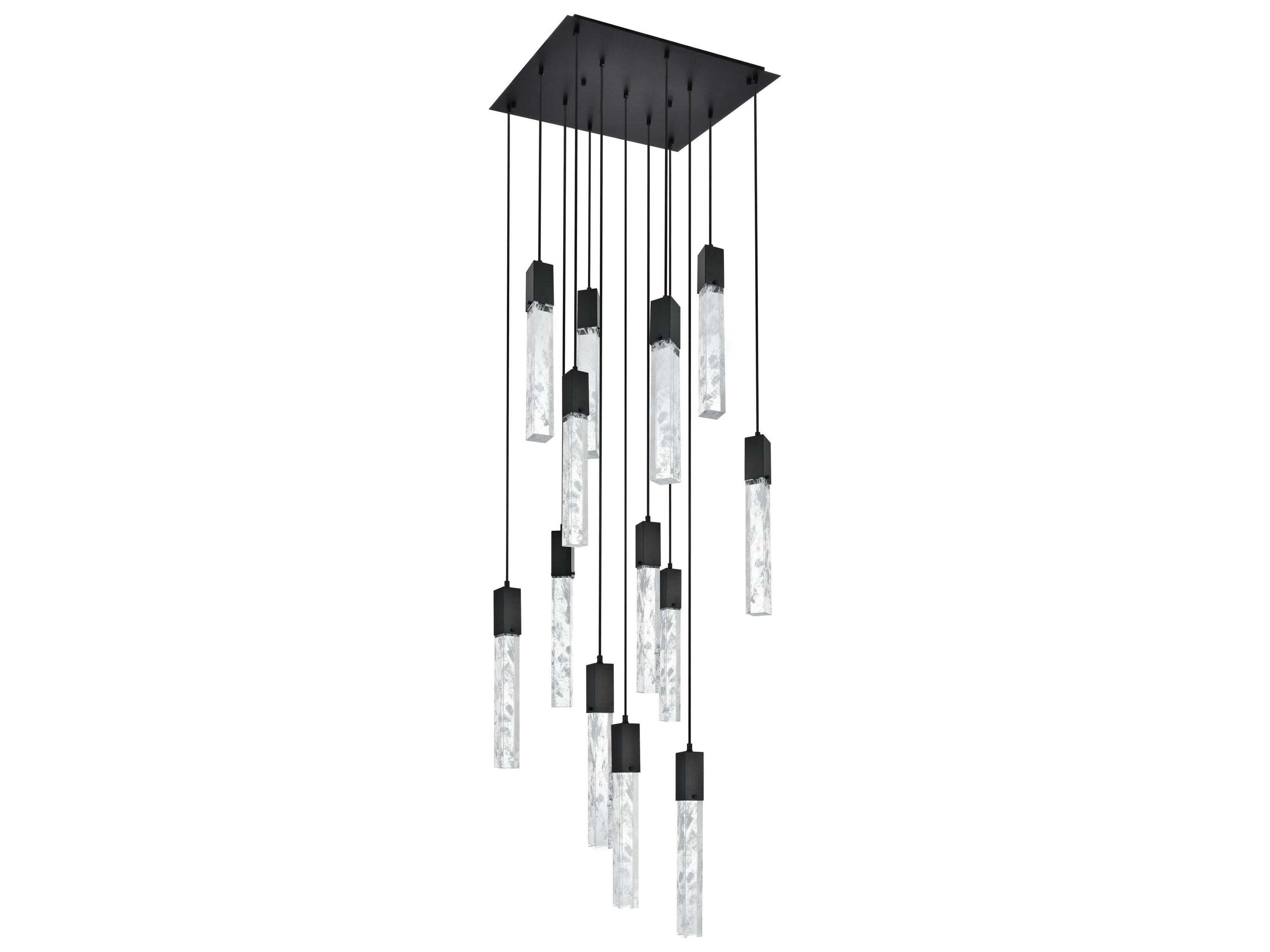 Elegant Lighting Aurora 13-Light Black Linear Pendant