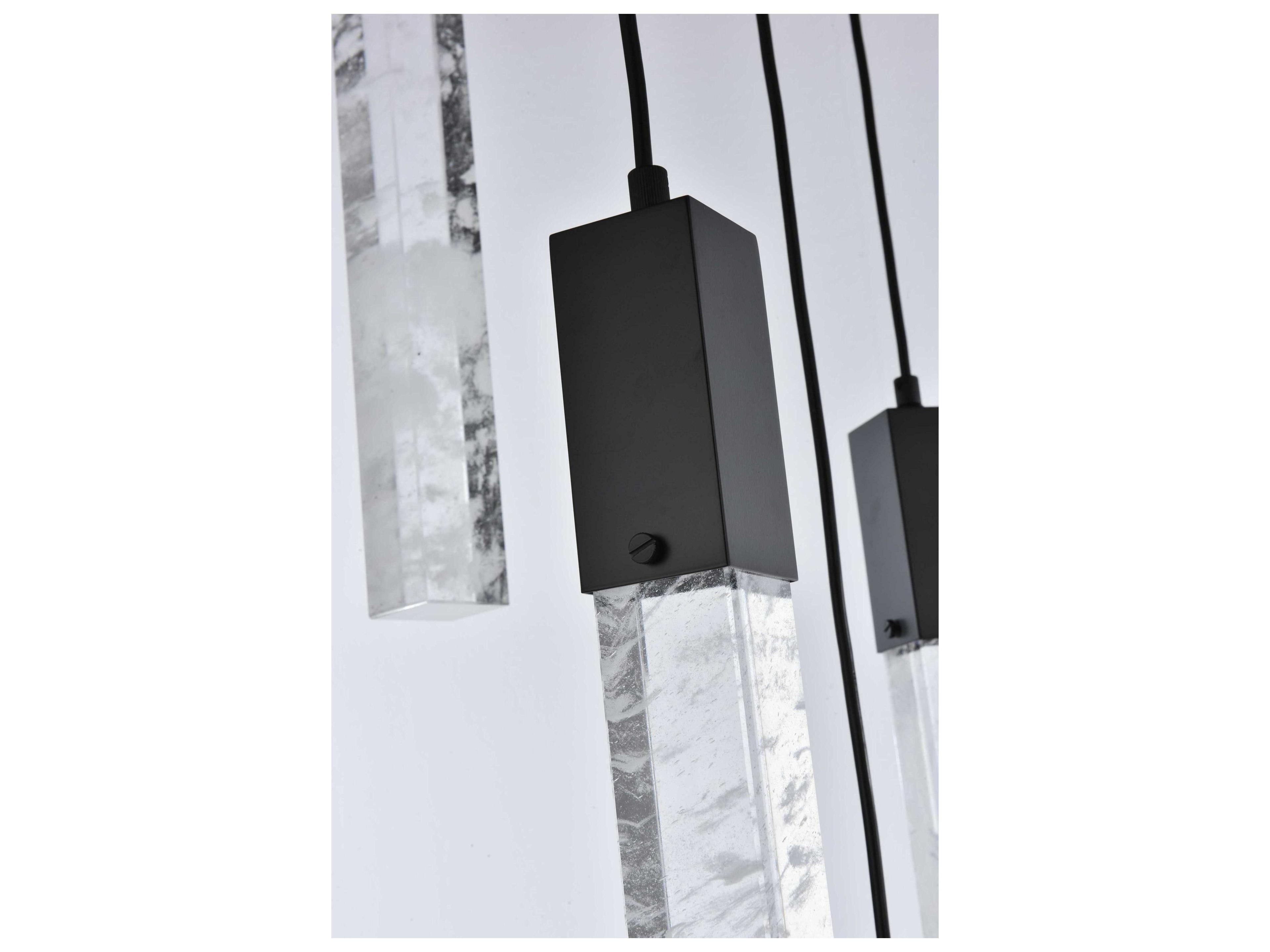 Elegant Lighting Aurora 13-Light Black Linear Pendant