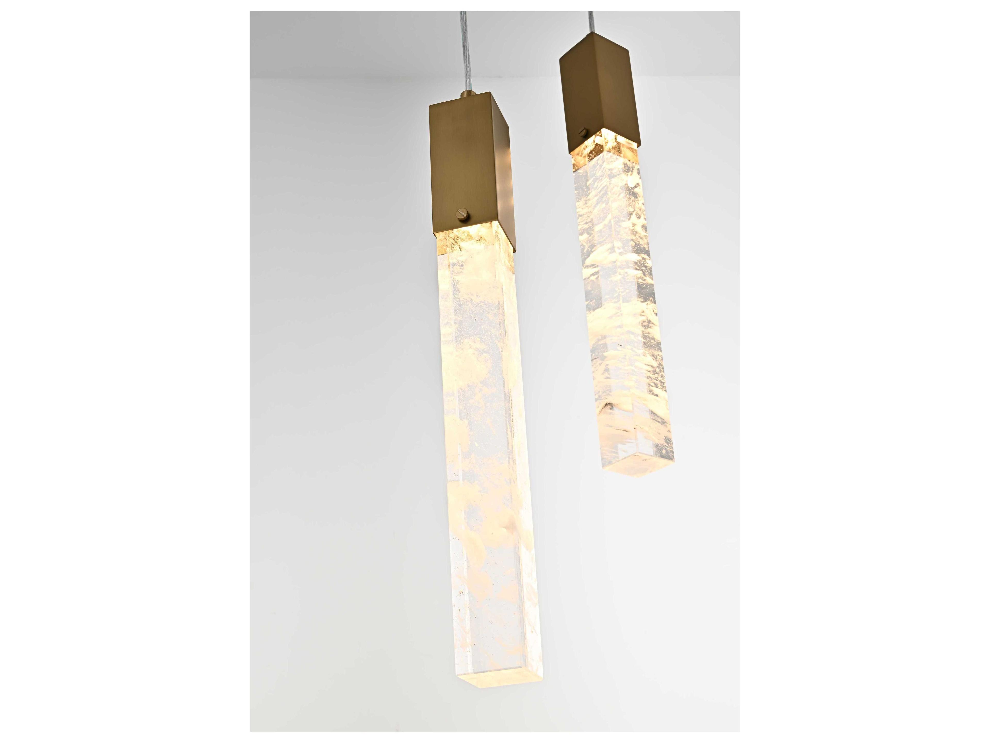 Elegant Lighting Aurora 13-Light Satin Gold Linear Pendant