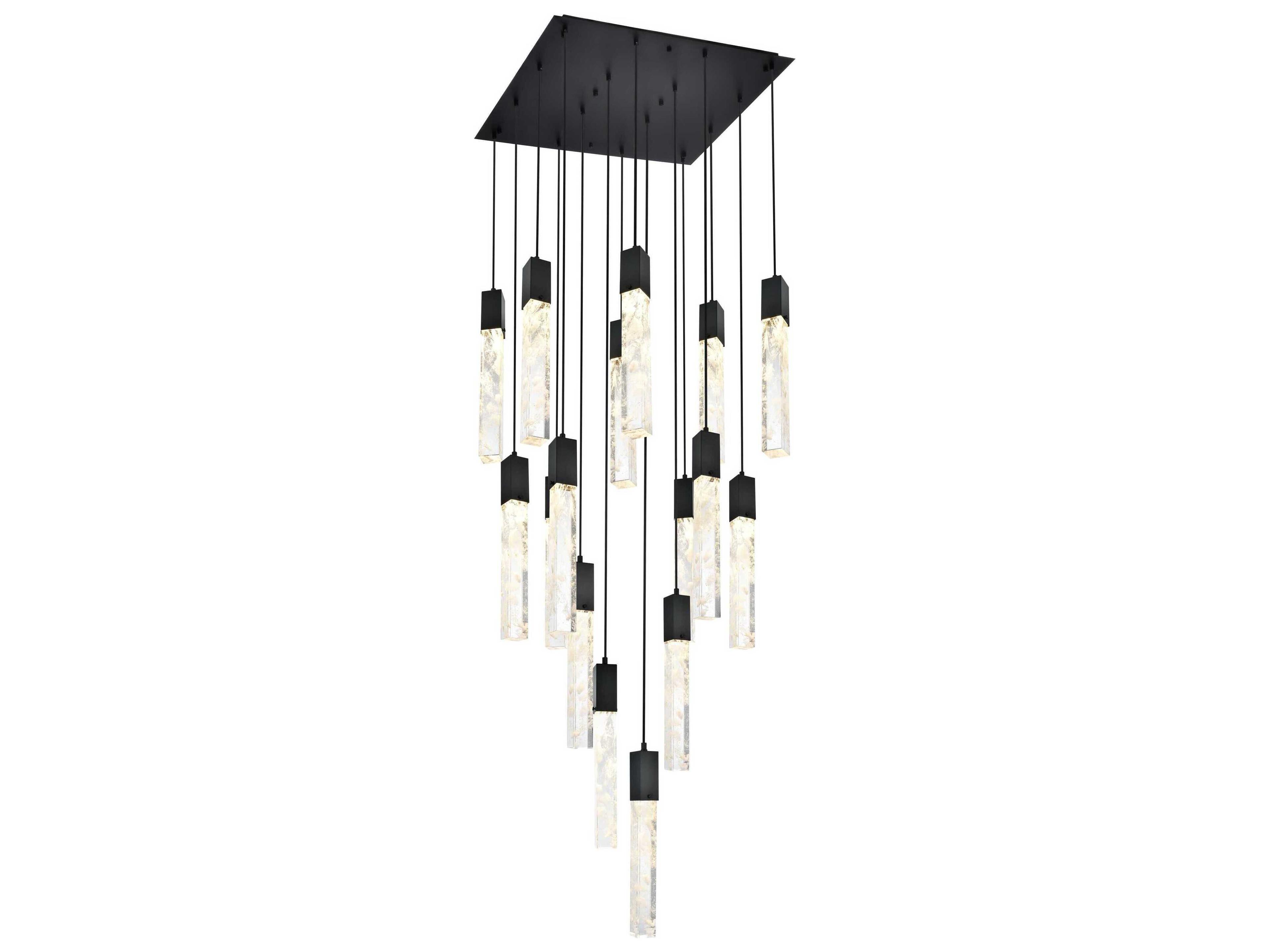 Aurora 16-Light Black Linear Pendant