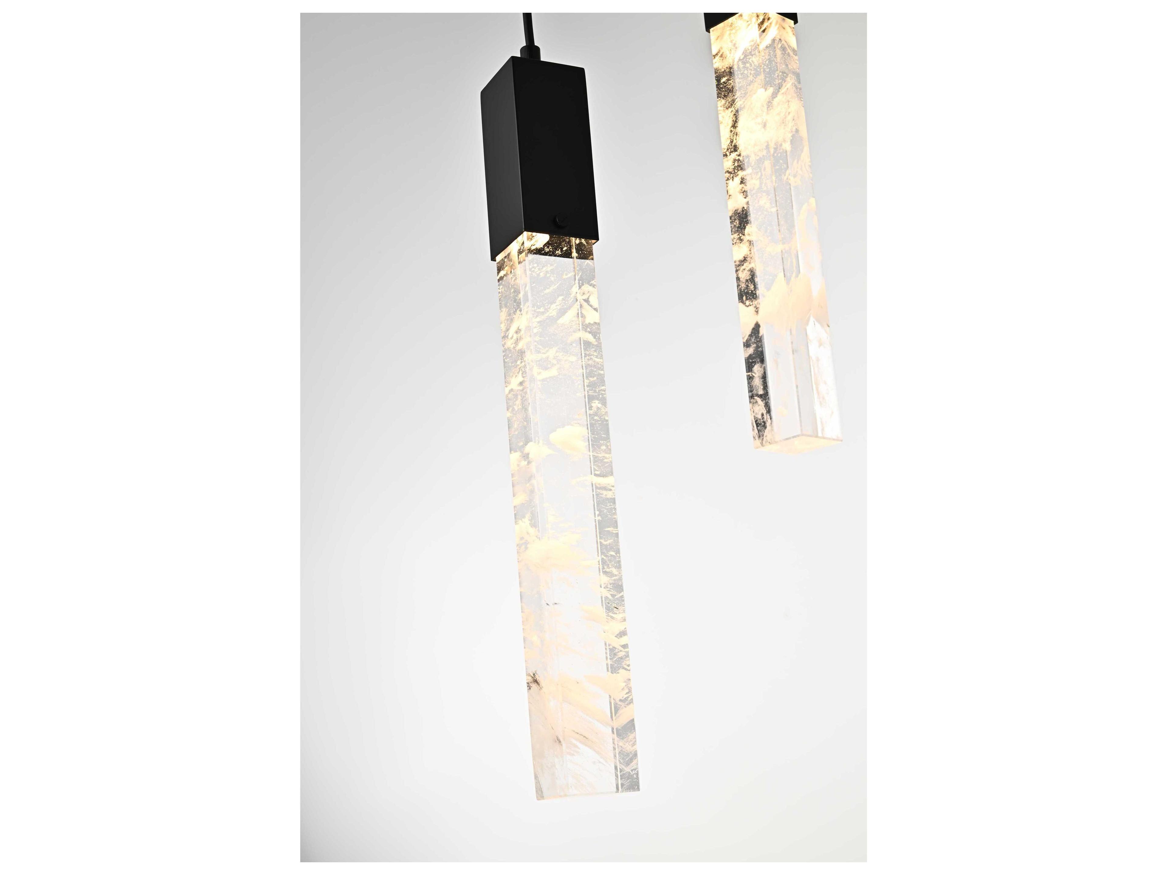 Elegant Lighting Aurora 16-Light Black Linear Pendant