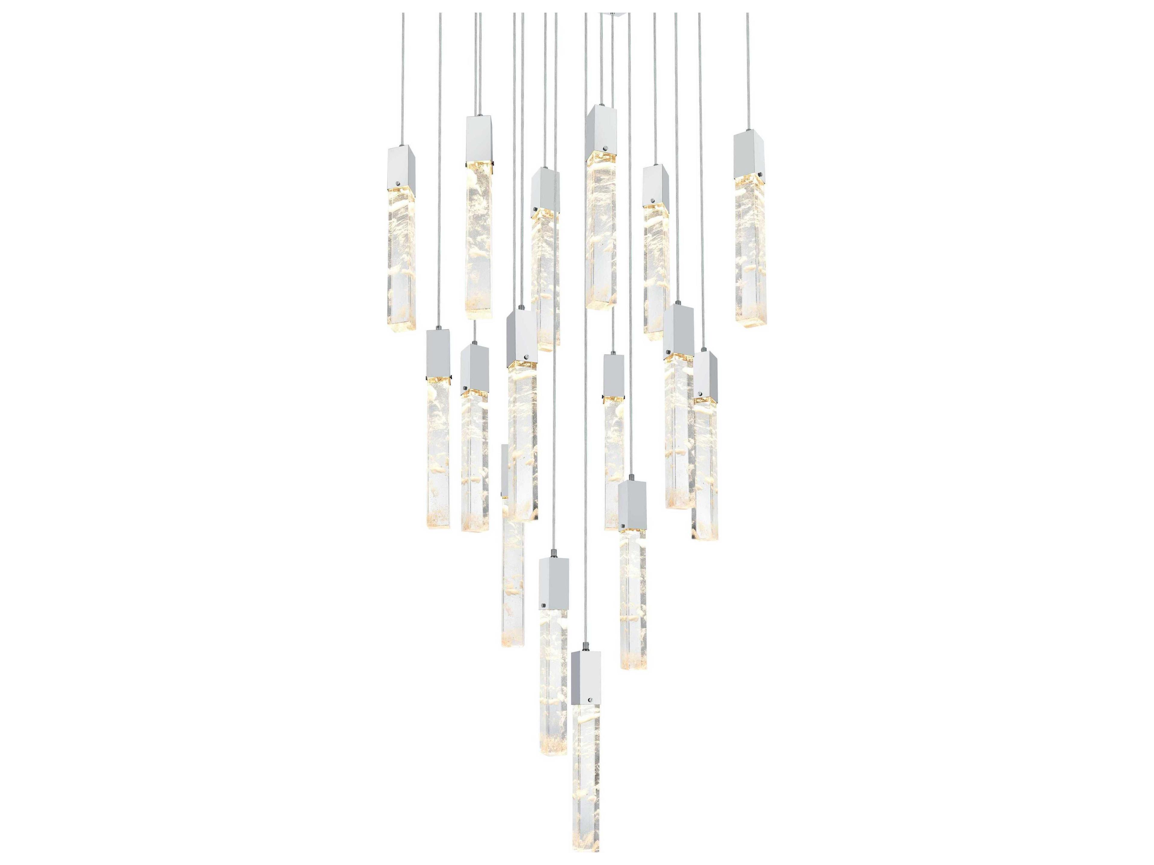 Elegant Lighting Aurora 16-Light Chrome Linear Pendant