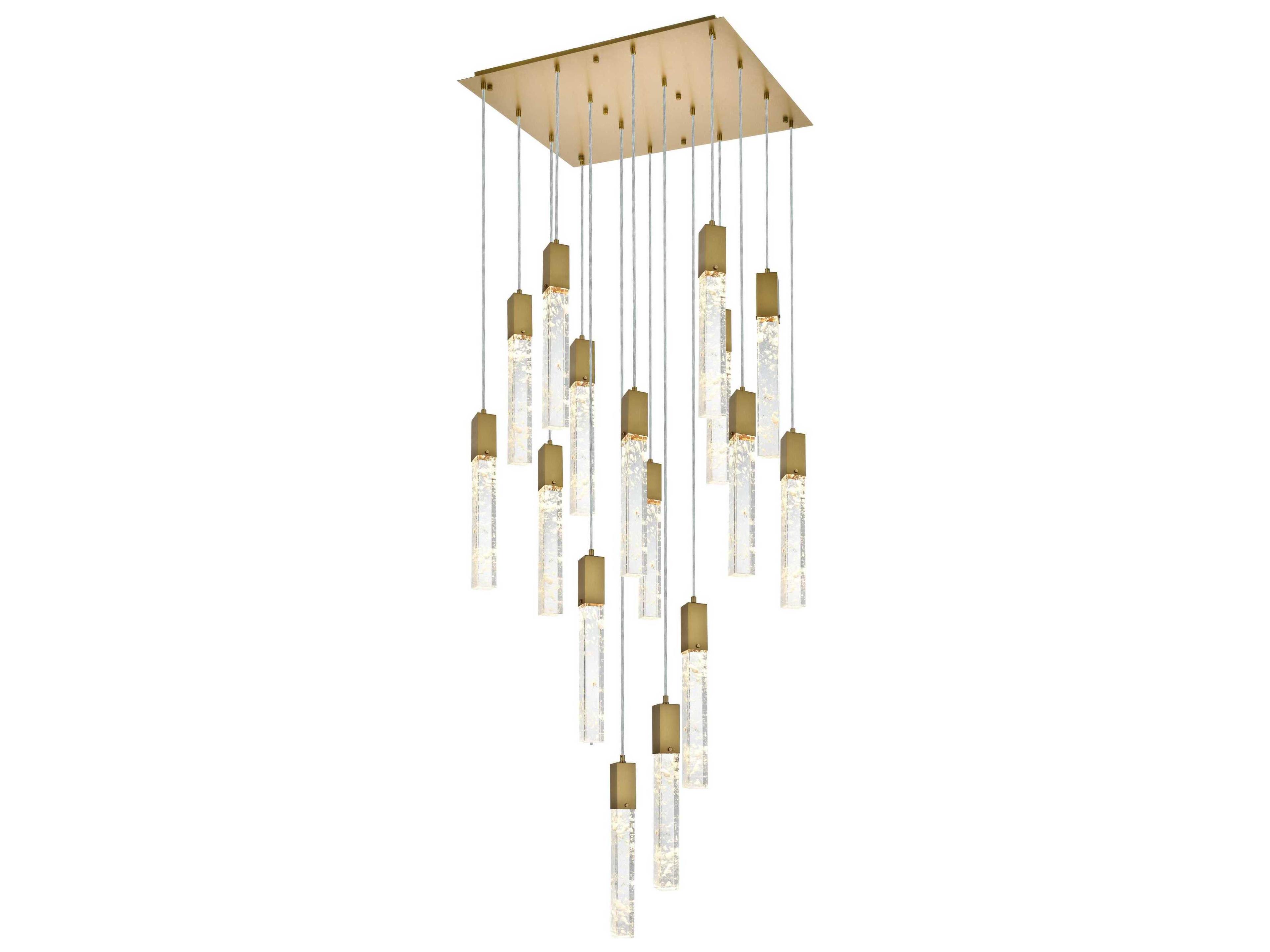 Aurora 16-Light Satin Gold Linear Pendant