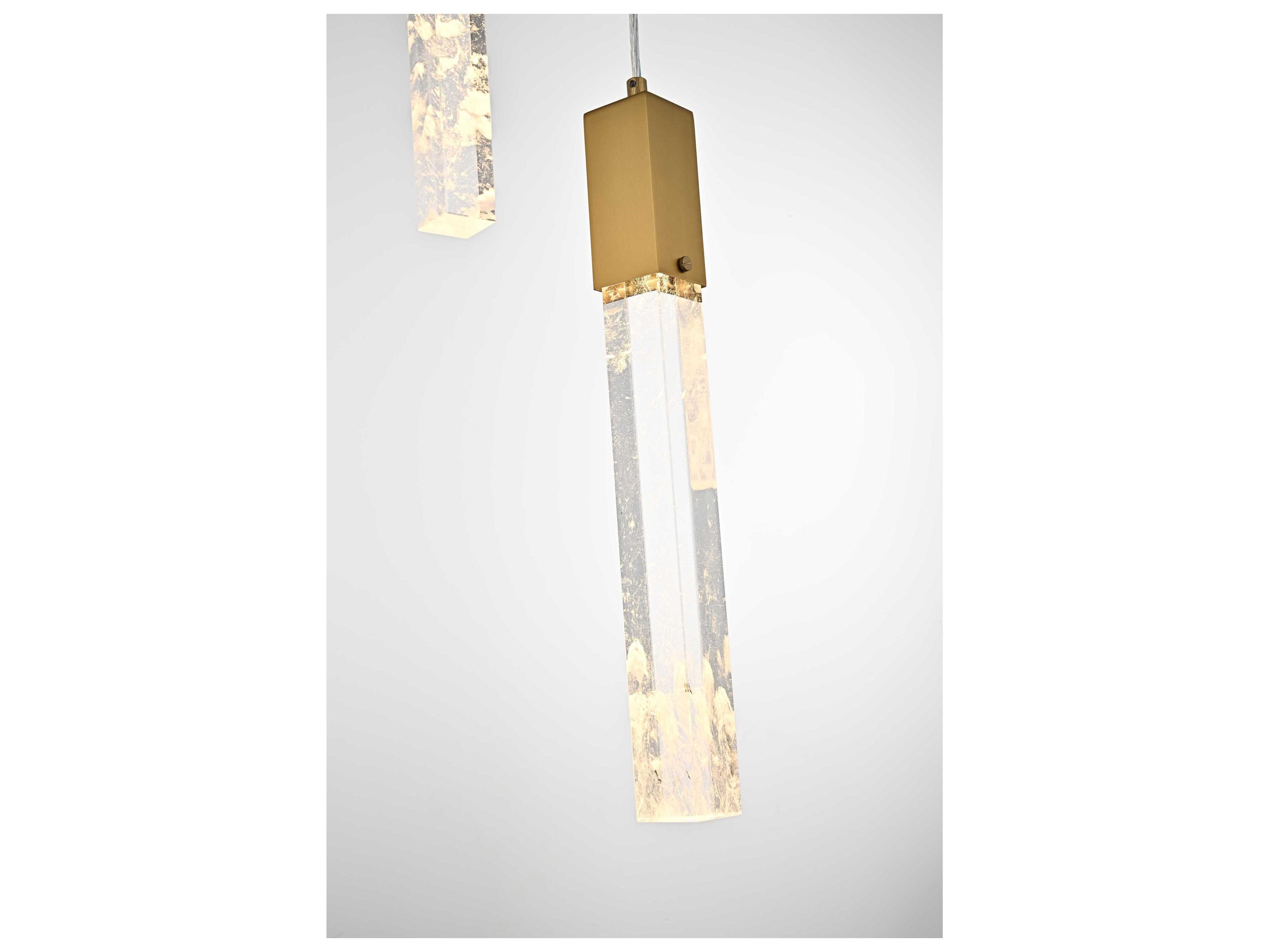 Elegant Lighting Aurora 16-Light Satin Gold Linear Pendant