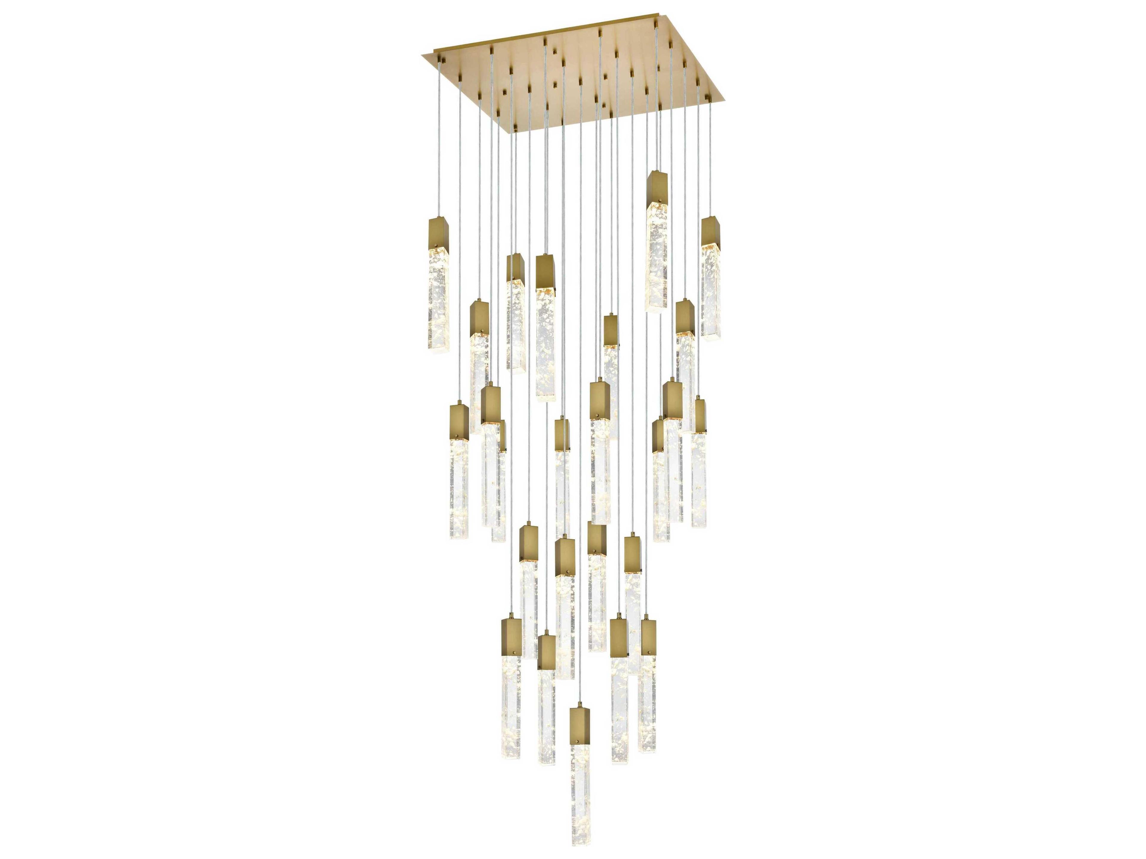 Aurora 25-Light Satin Gold Linear Pendant