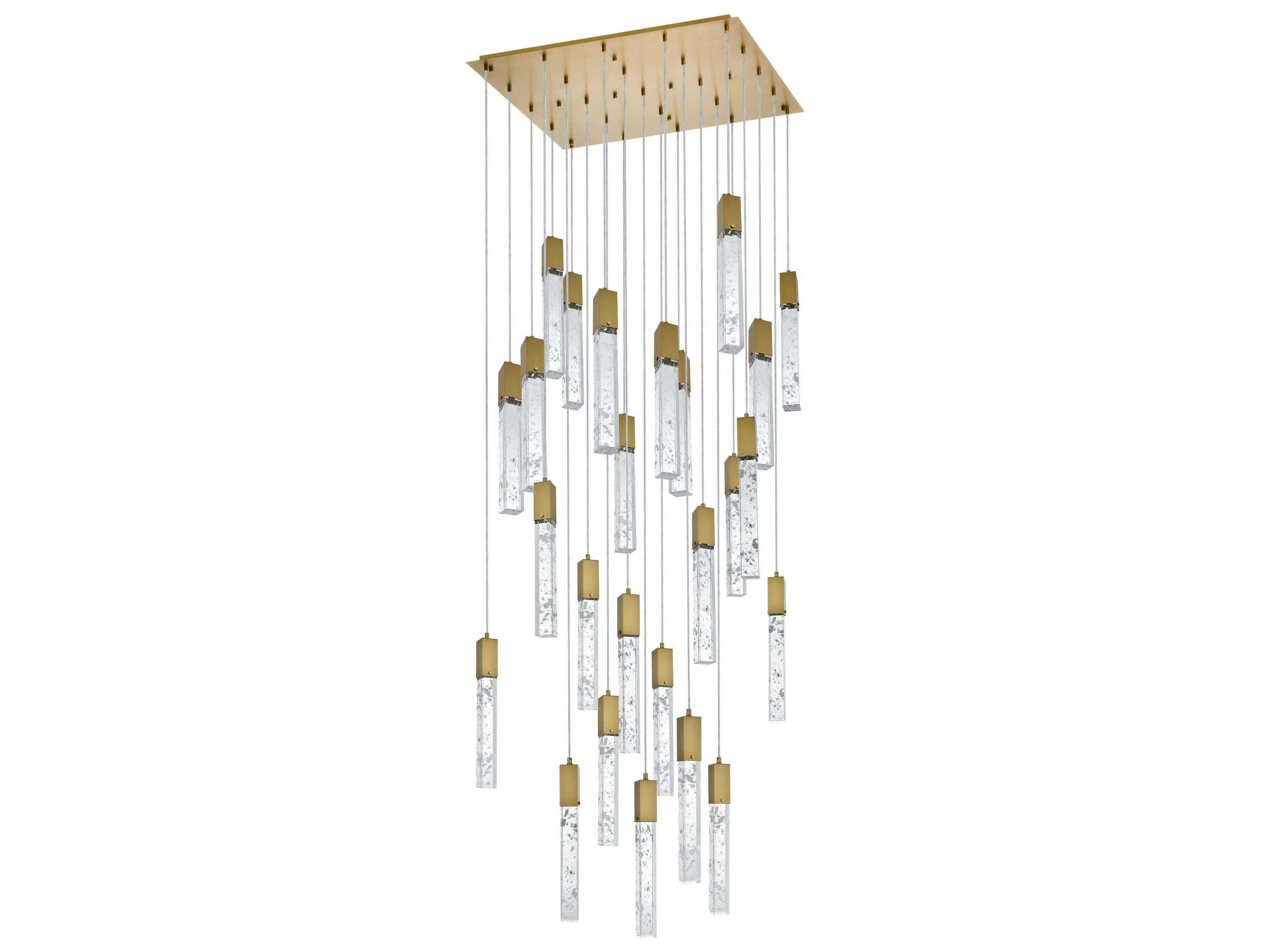 Elegant Lighting Aurora 25-Light Satin Gold Linear Pendant