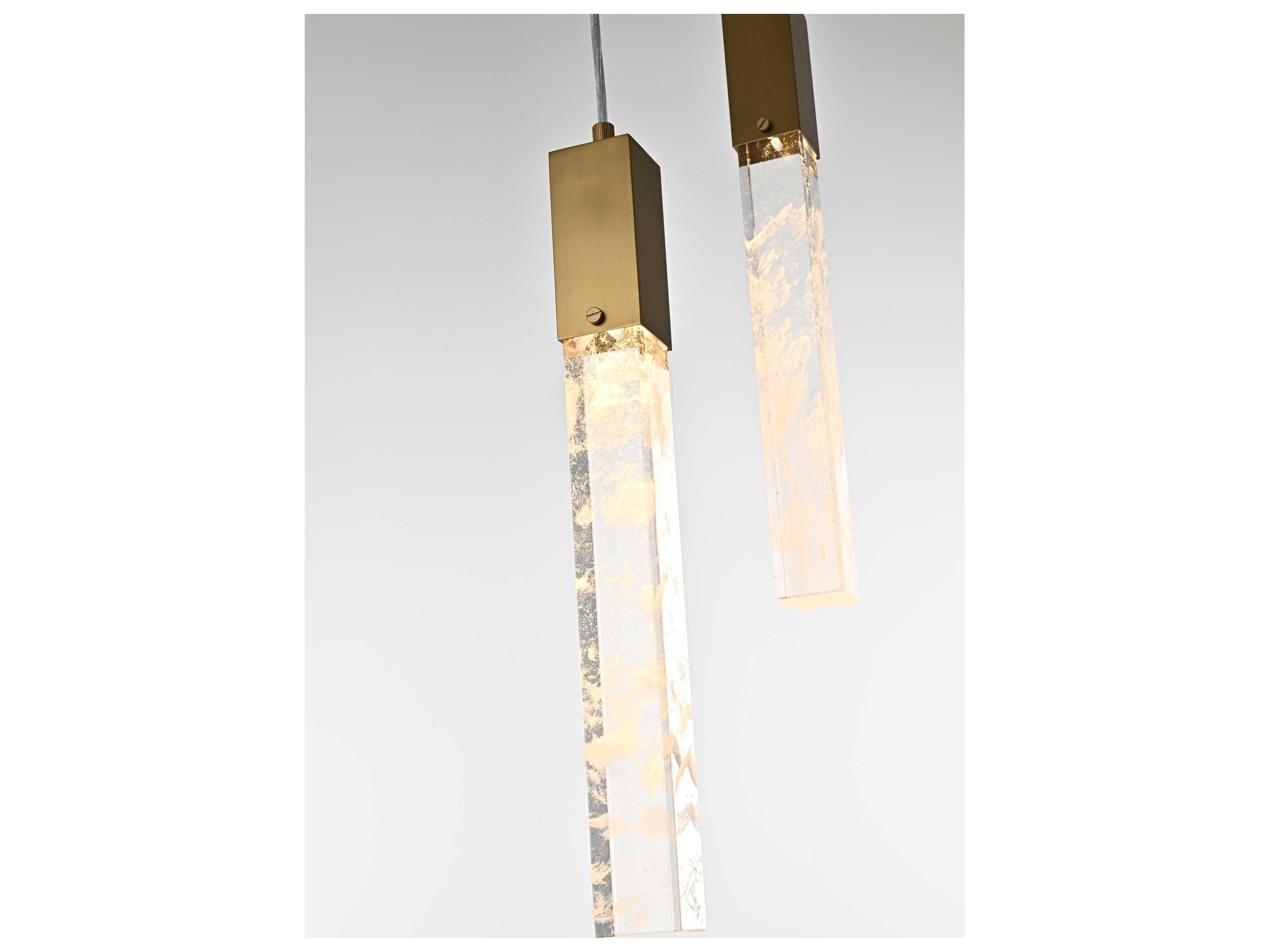 Elegant Lighting Aurora 25-Light Satin Gold Linear Pendant