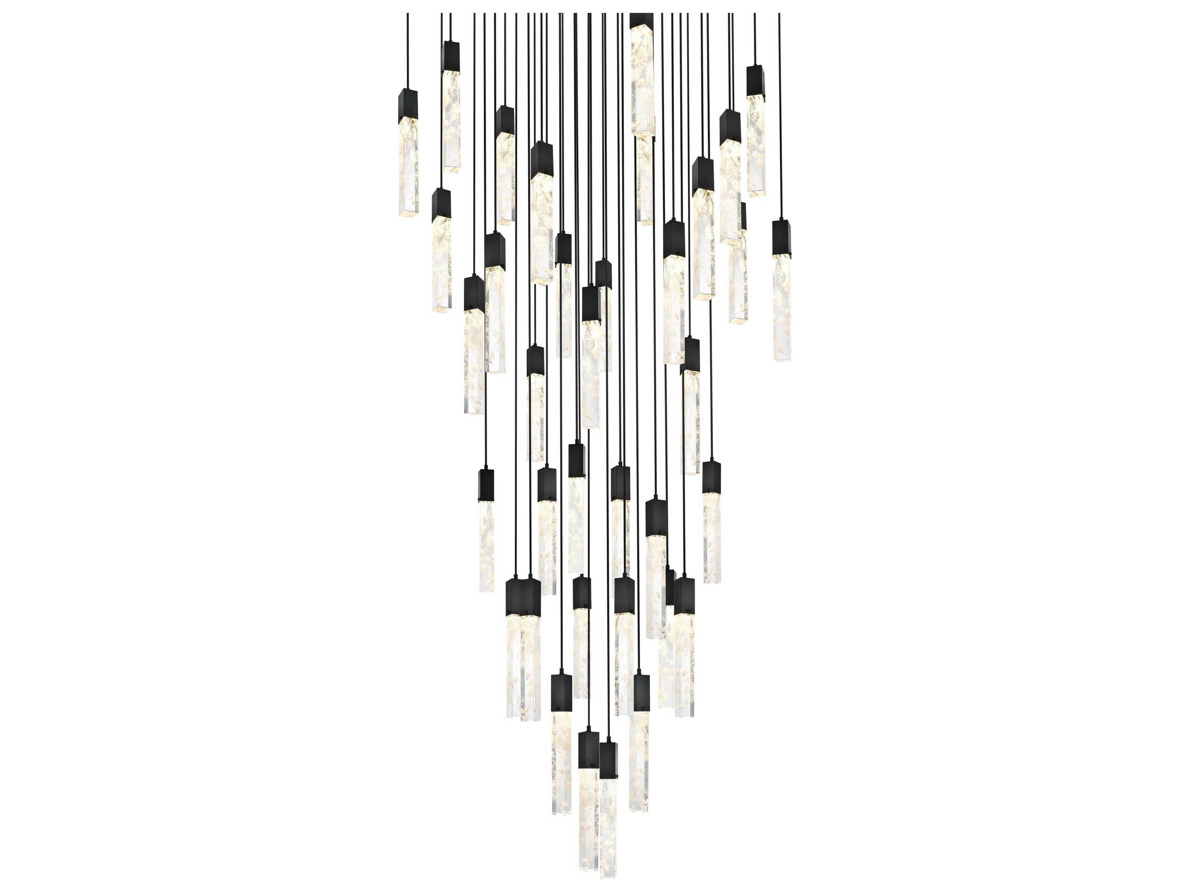 Elegant Lighting Aurora 36-Light Black Linear Pendant