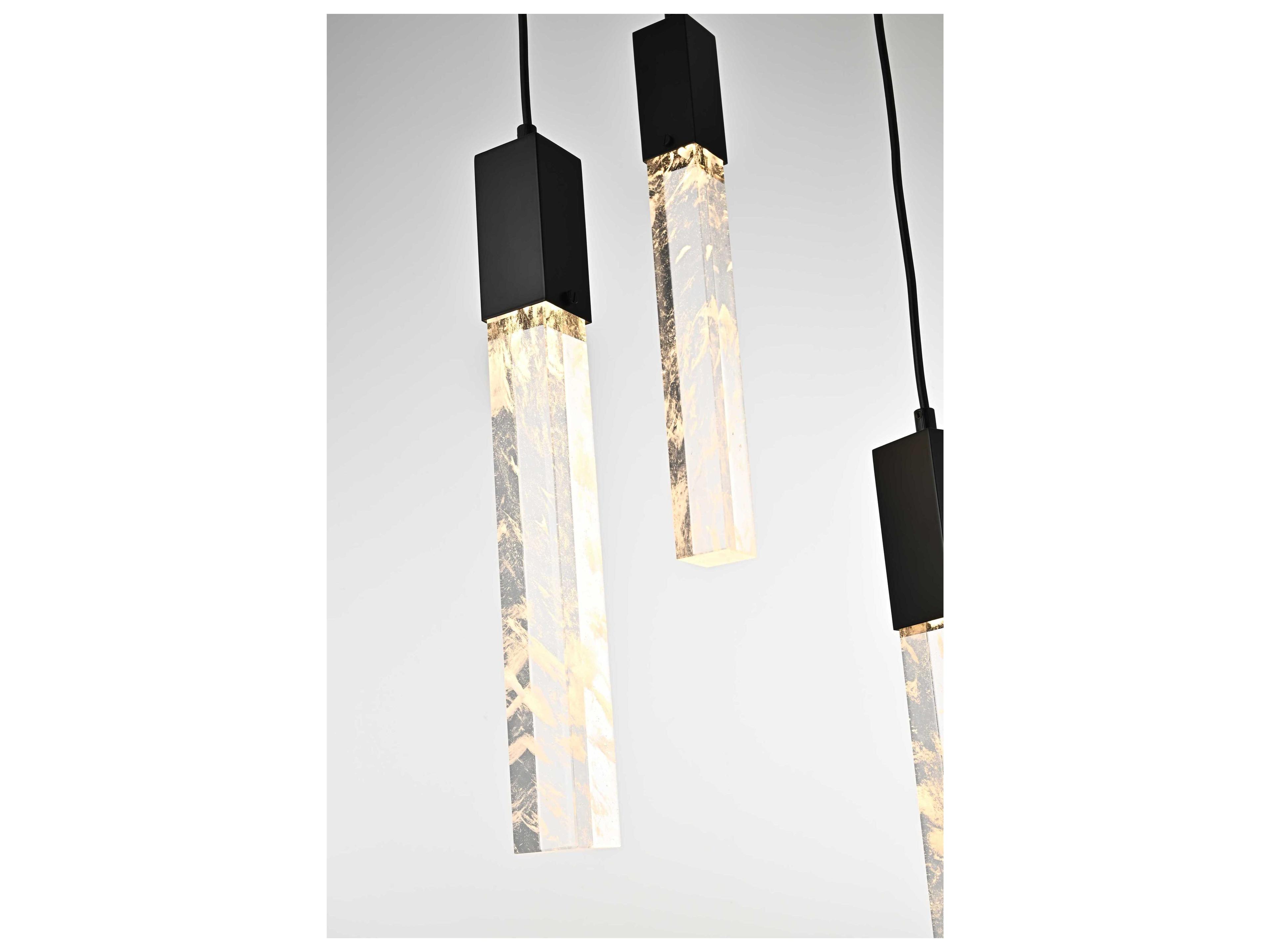 Elegant Lighting Aurora 36-Light Black Linear Pendant