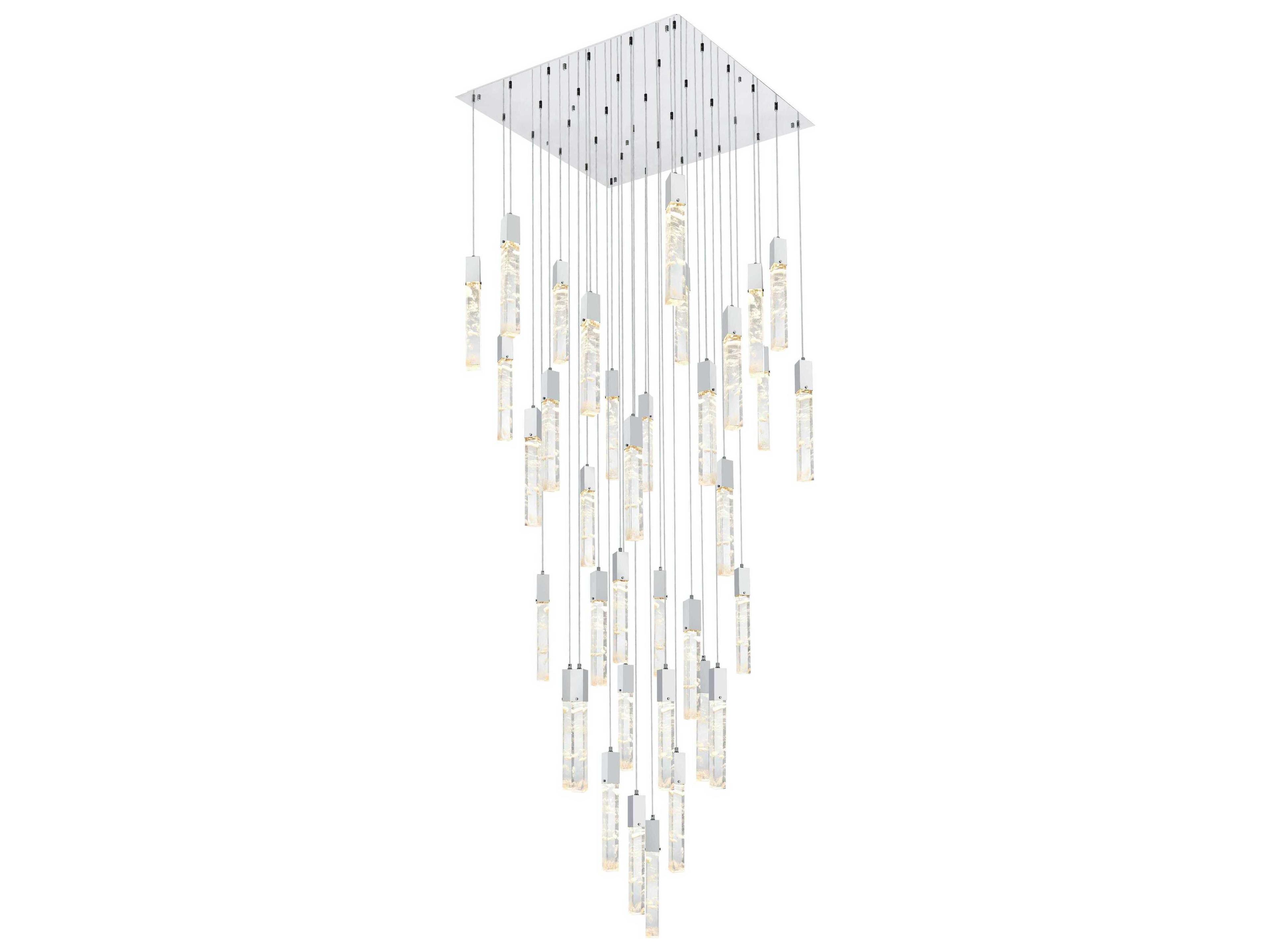Aurora 36-Light Chrome Linear Pendant