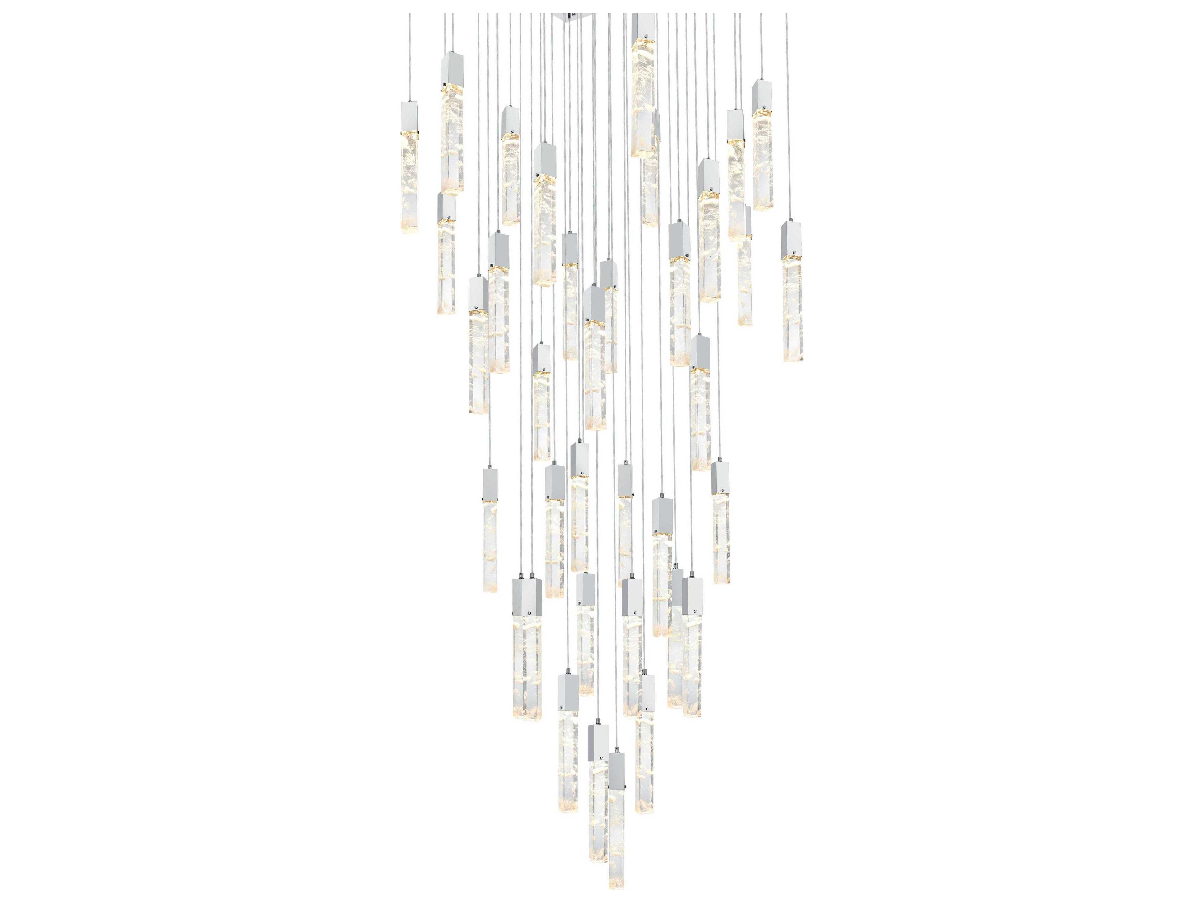 Elegant Lighting Aurora 36-Light Chrome Linear Pendant