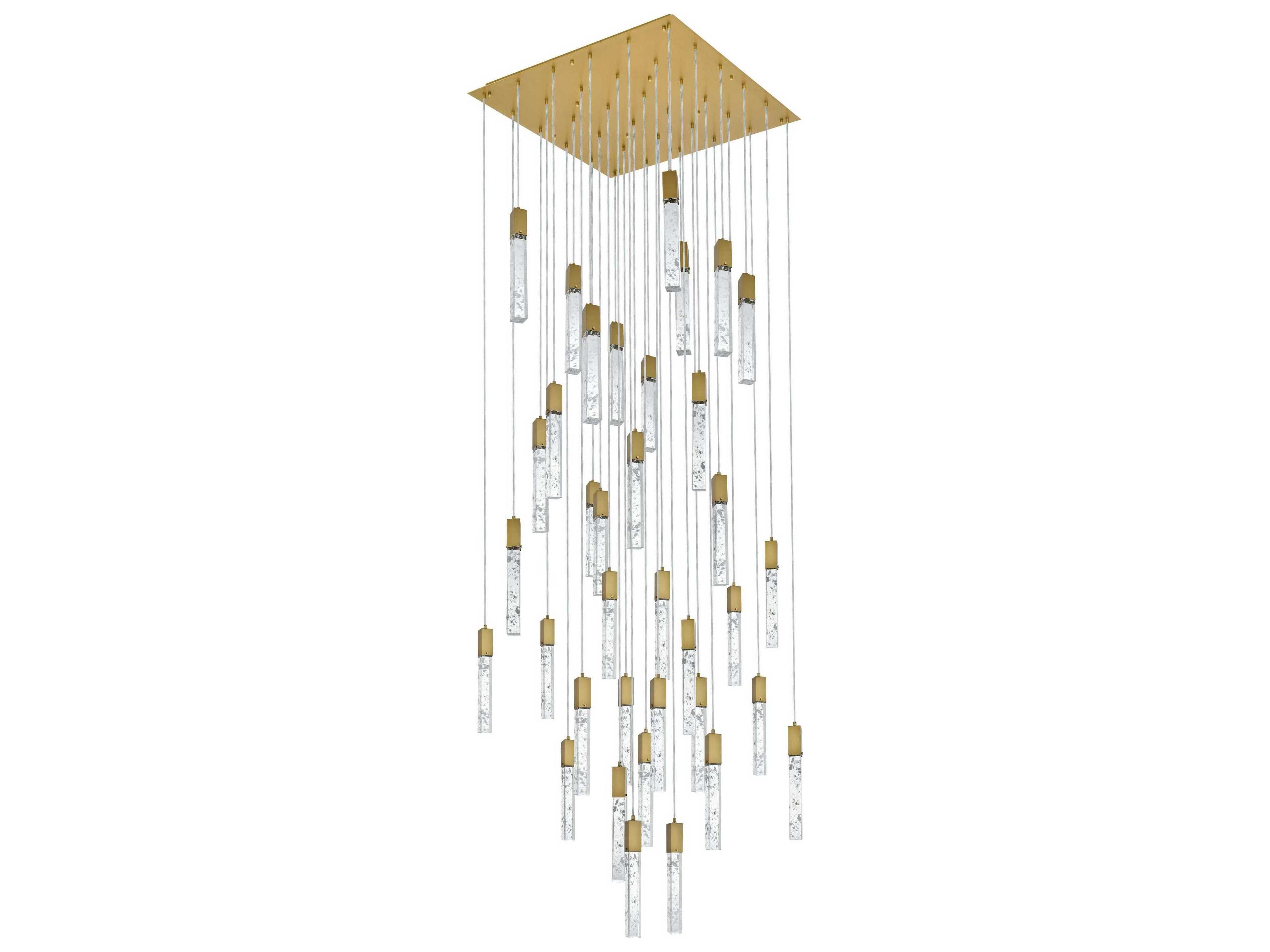 Elegant Lighting Aurora 36-Light Satin Gold Linear Pendant