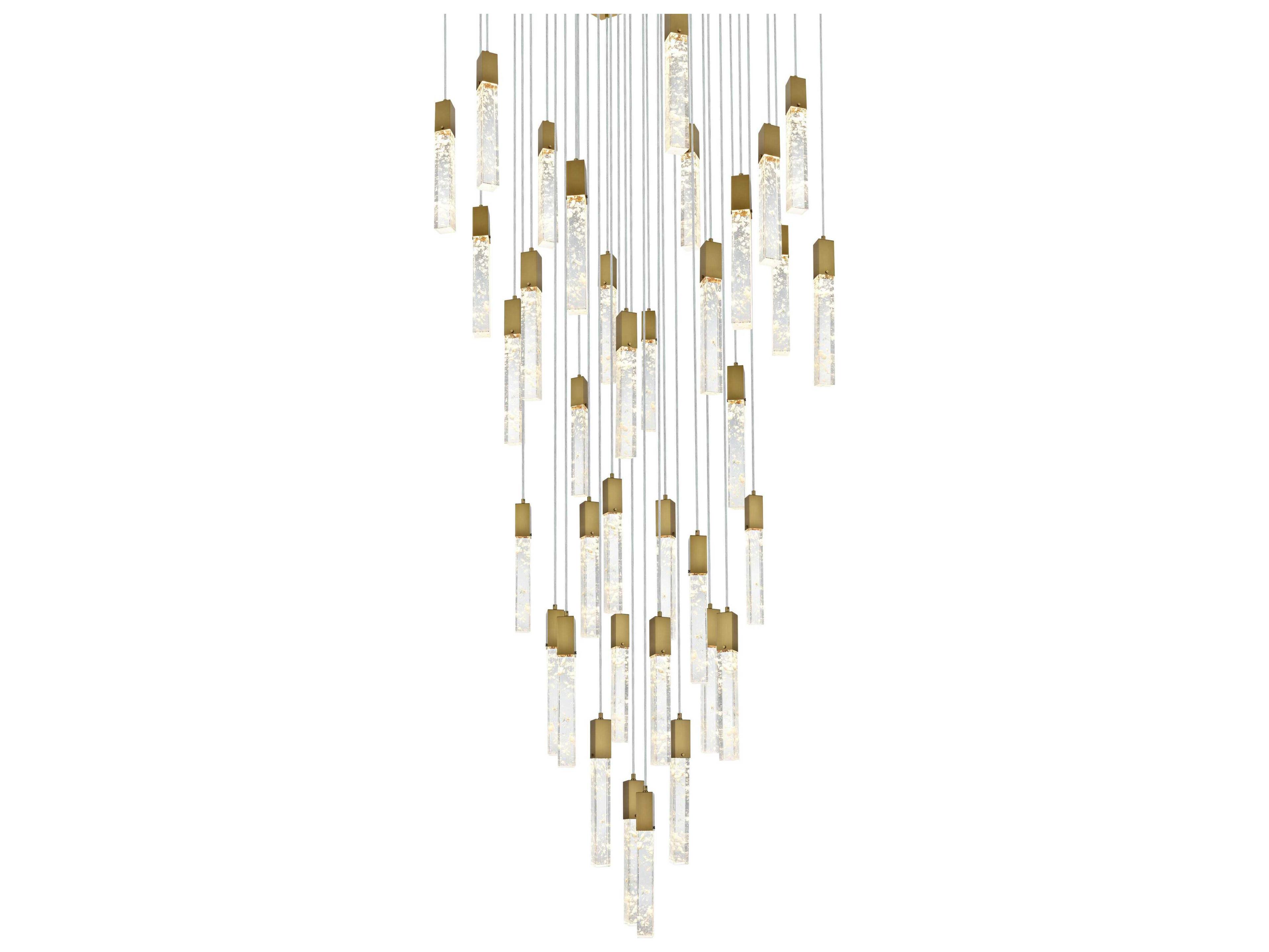 Elegant Lighting Aurora 36-Light Satin Gold Linear Pendant