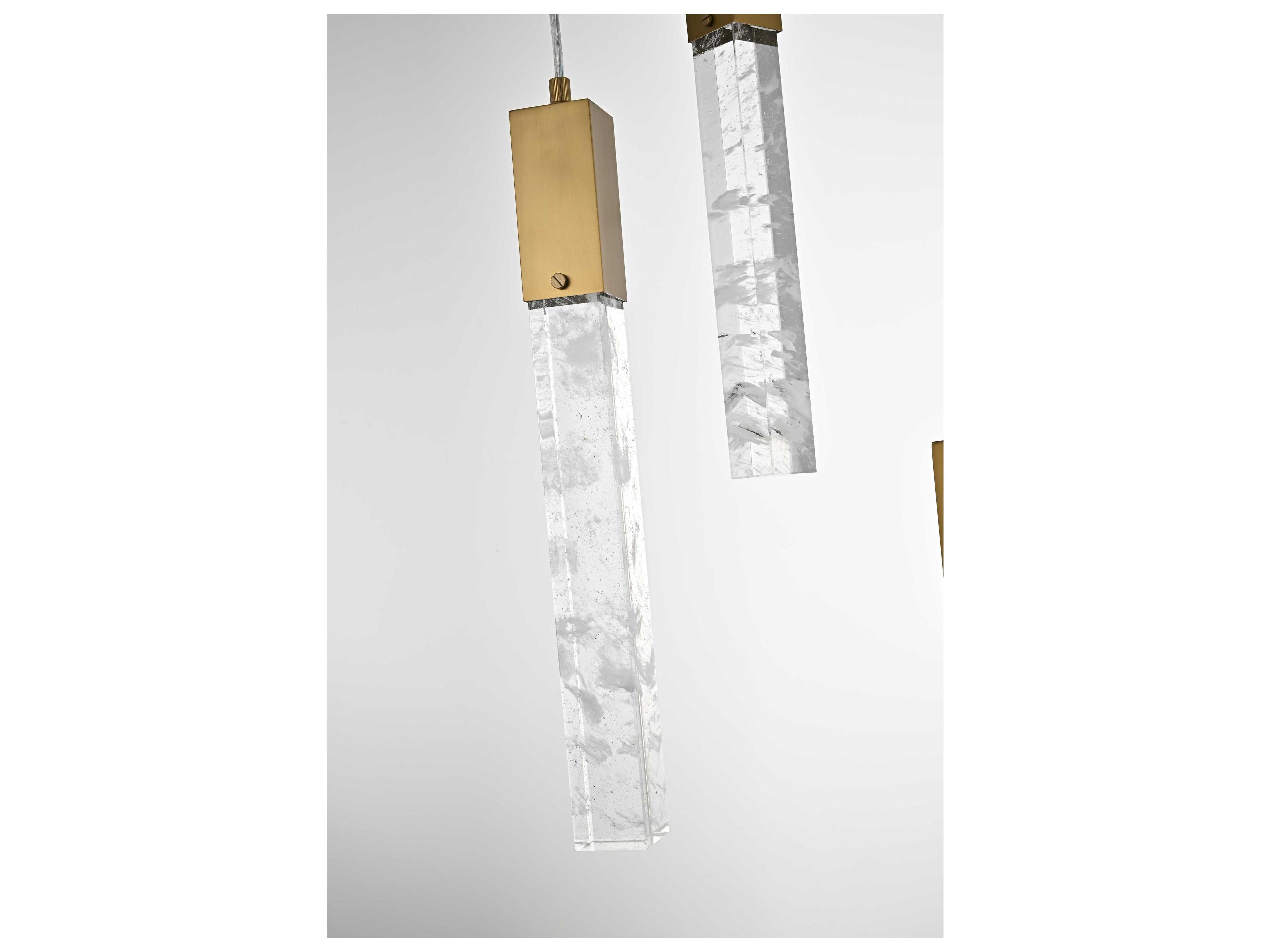 Elegant Lighting Aurora 36-Light Satin Gold Linear Pendant