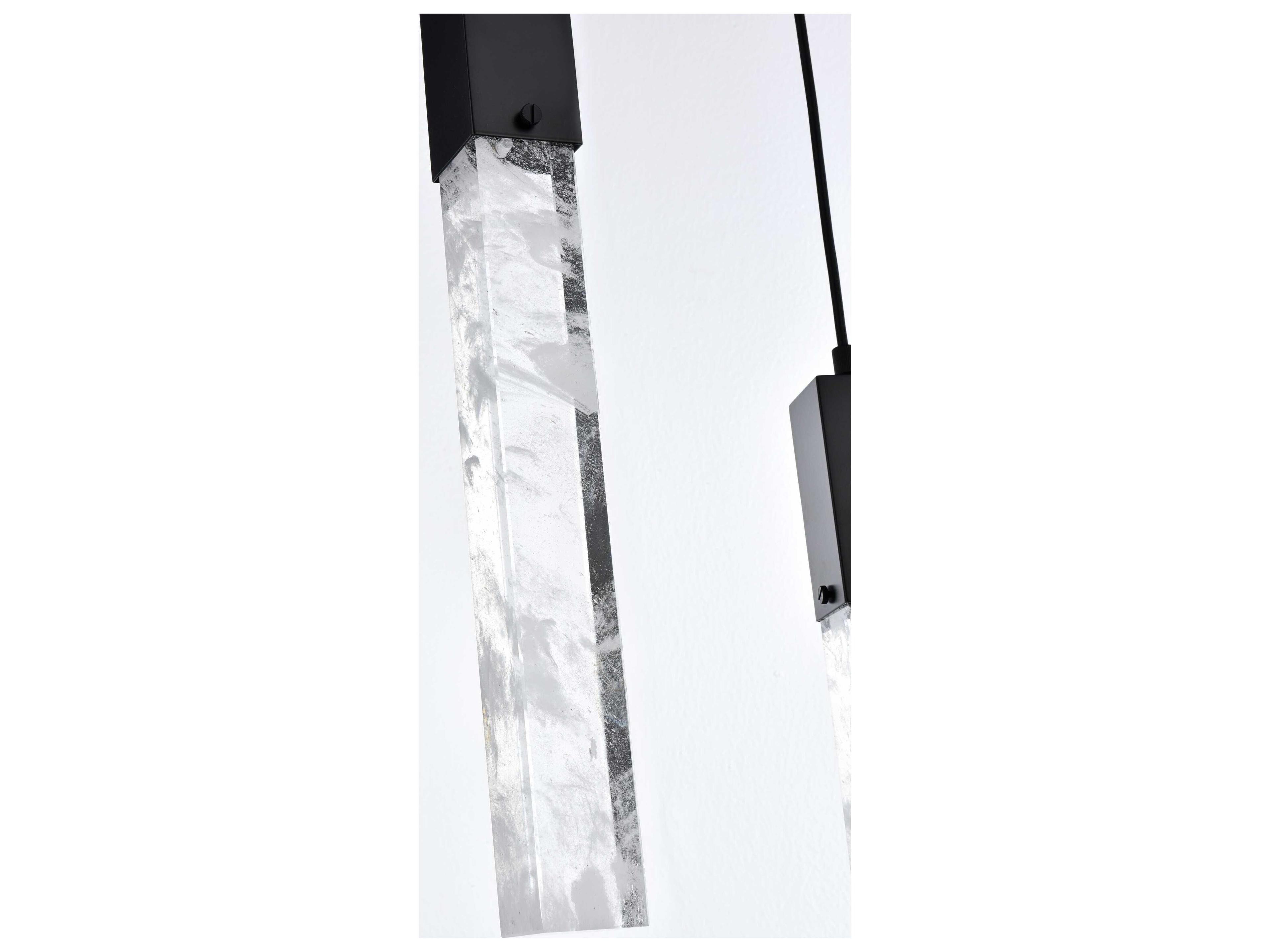 Elegant Lighting Aurora 3-Light Black Linear Pendant