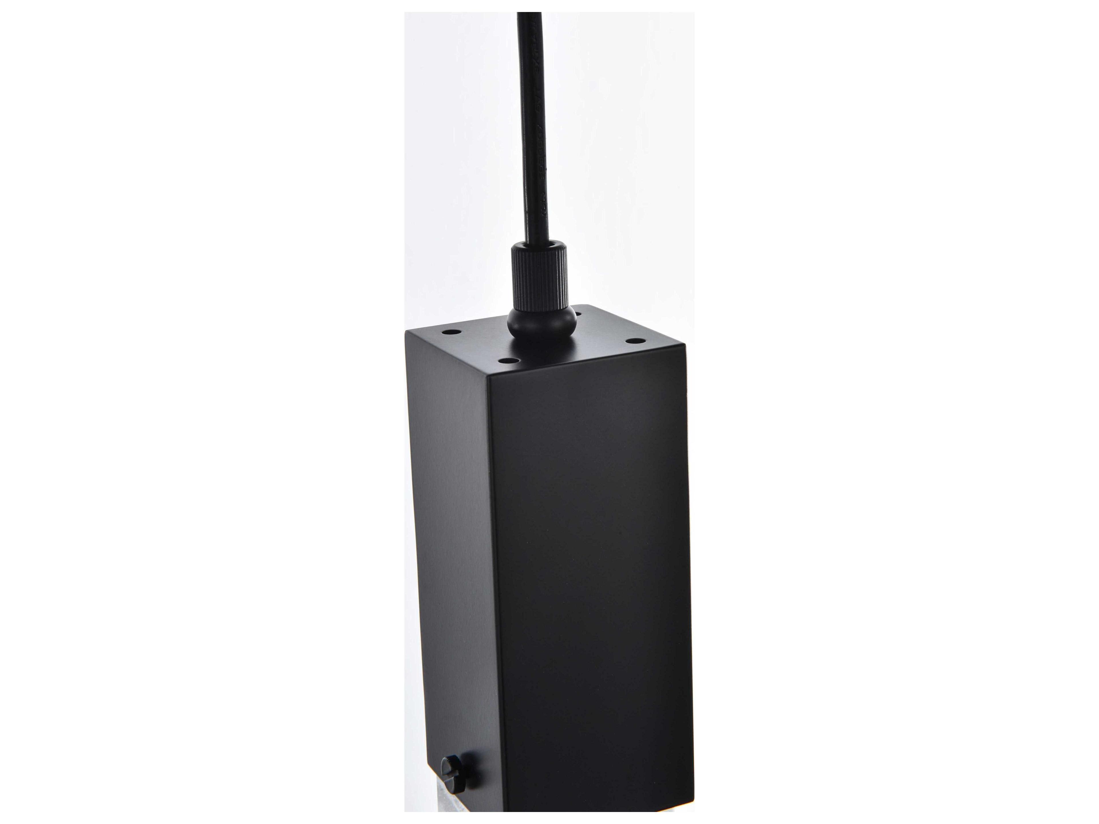 Elegant Lighting Aurora 3-Light Black Linear Pendant