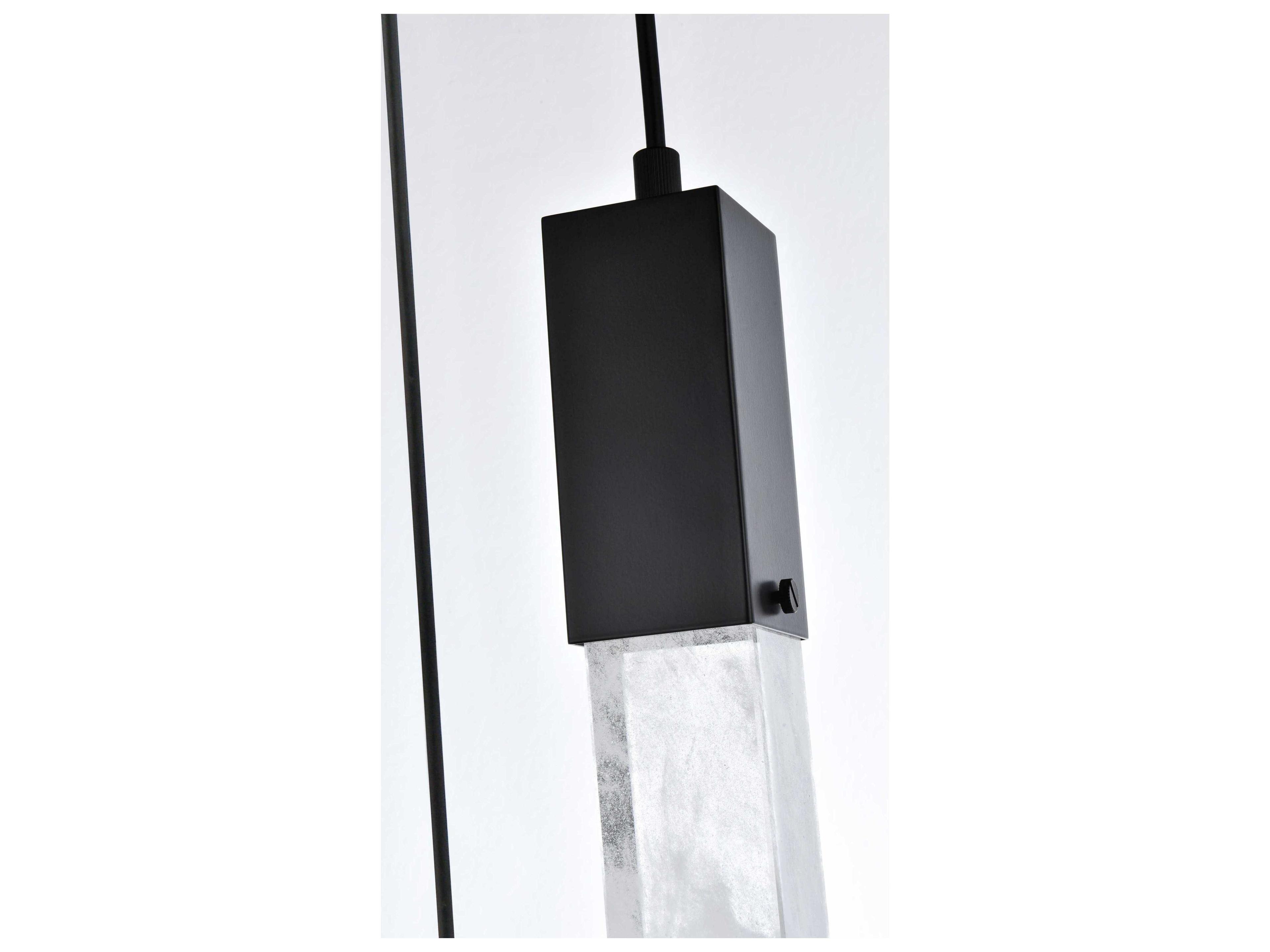 Elegant Lighting Aurora 3-Light Black Linear Pendant