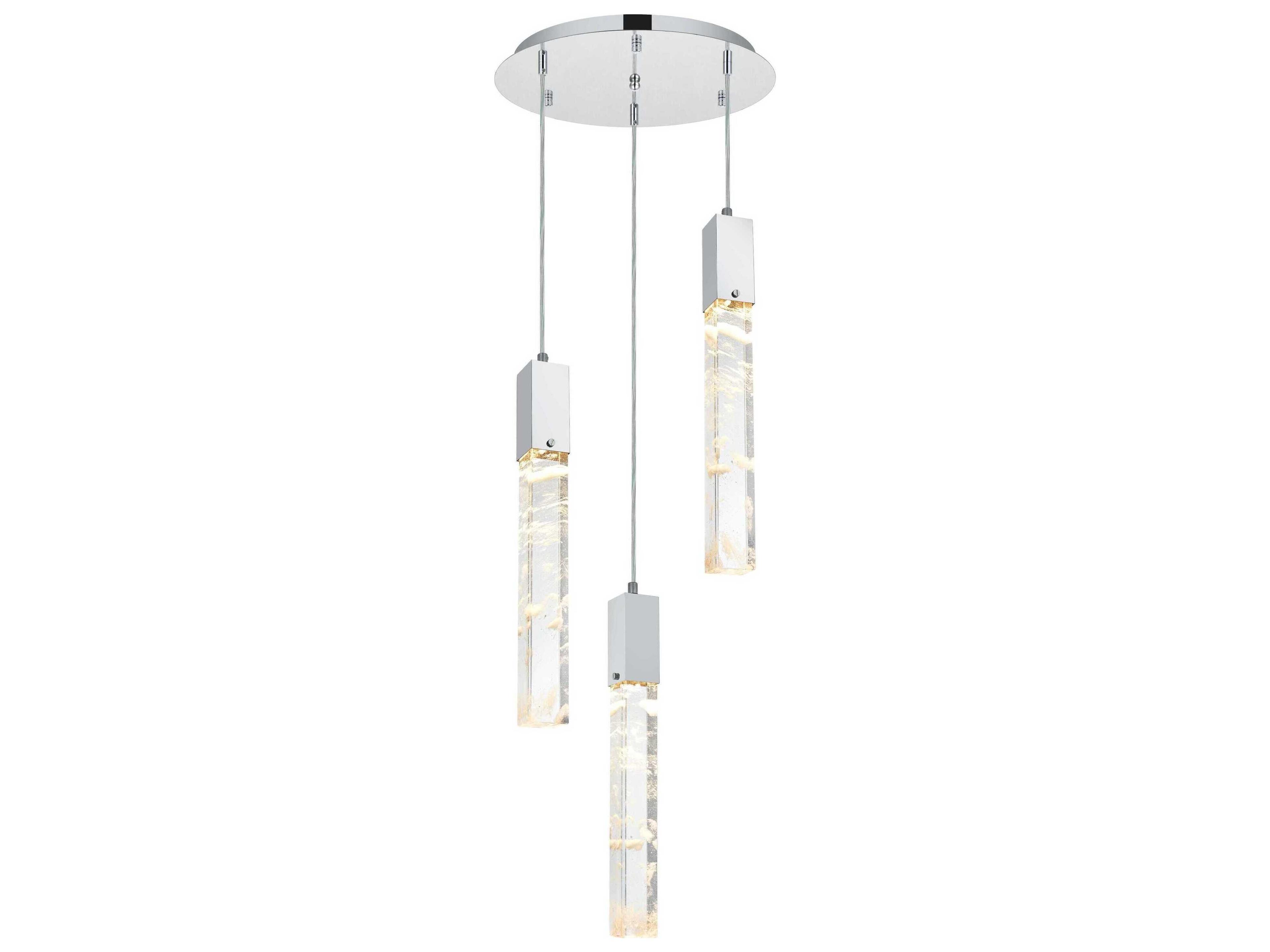 Aurora 3-Light Chrome Linear Pendant
