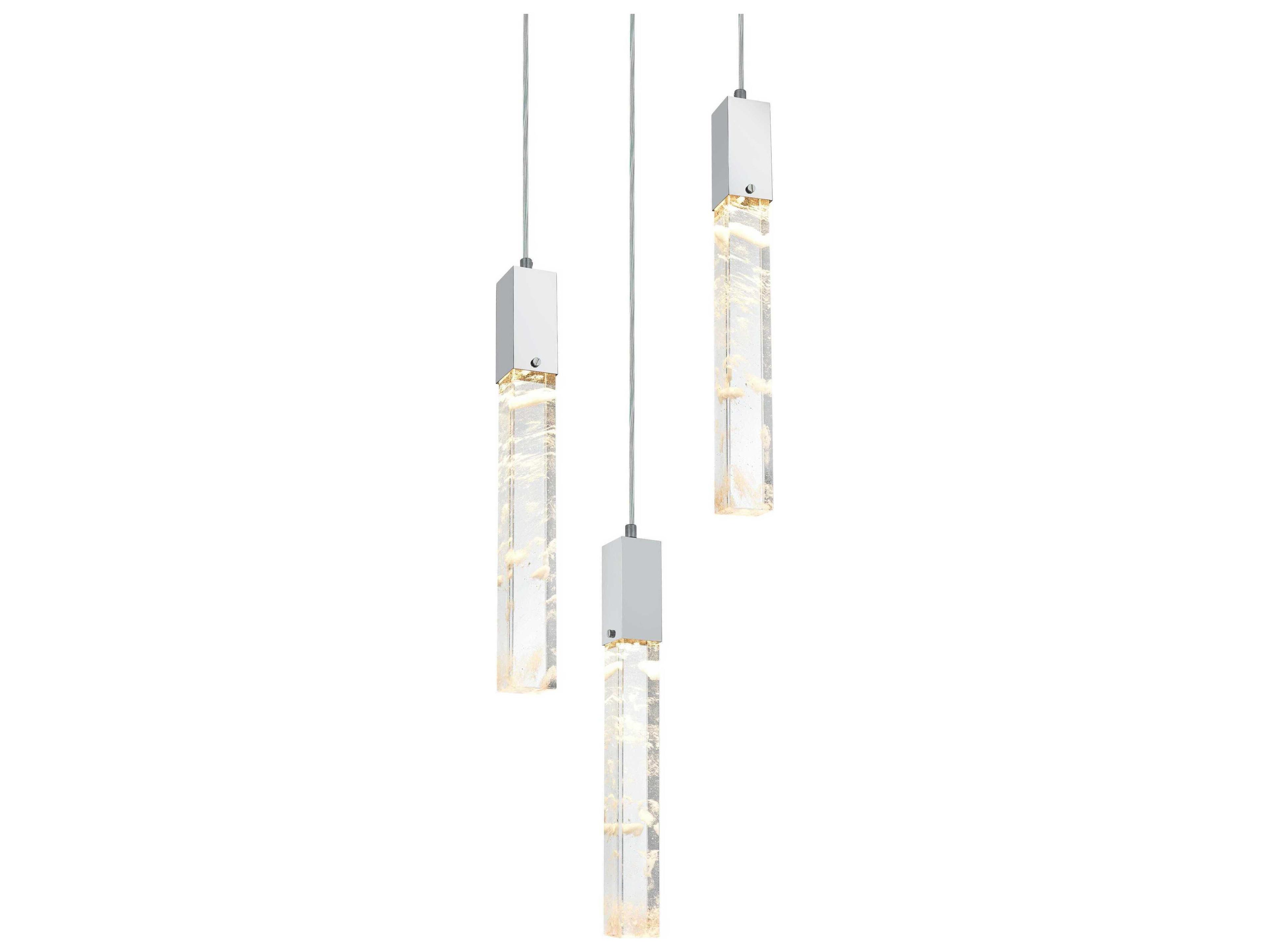 Elegant Lighting Aurora 3-Light Chrome Linear Pendant