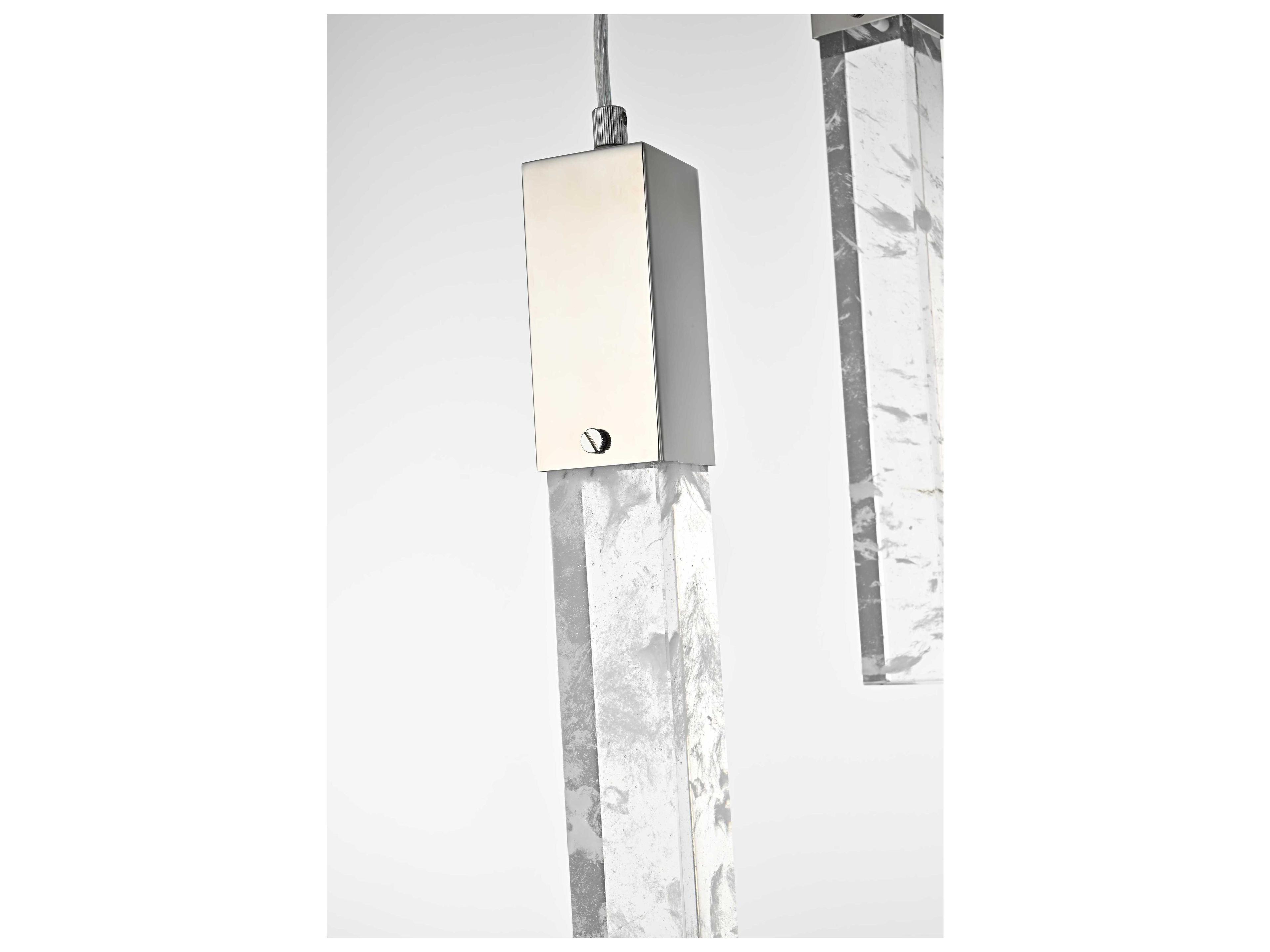 Elegant Lighting Aurora 3-Light Chrome Linear Pendant