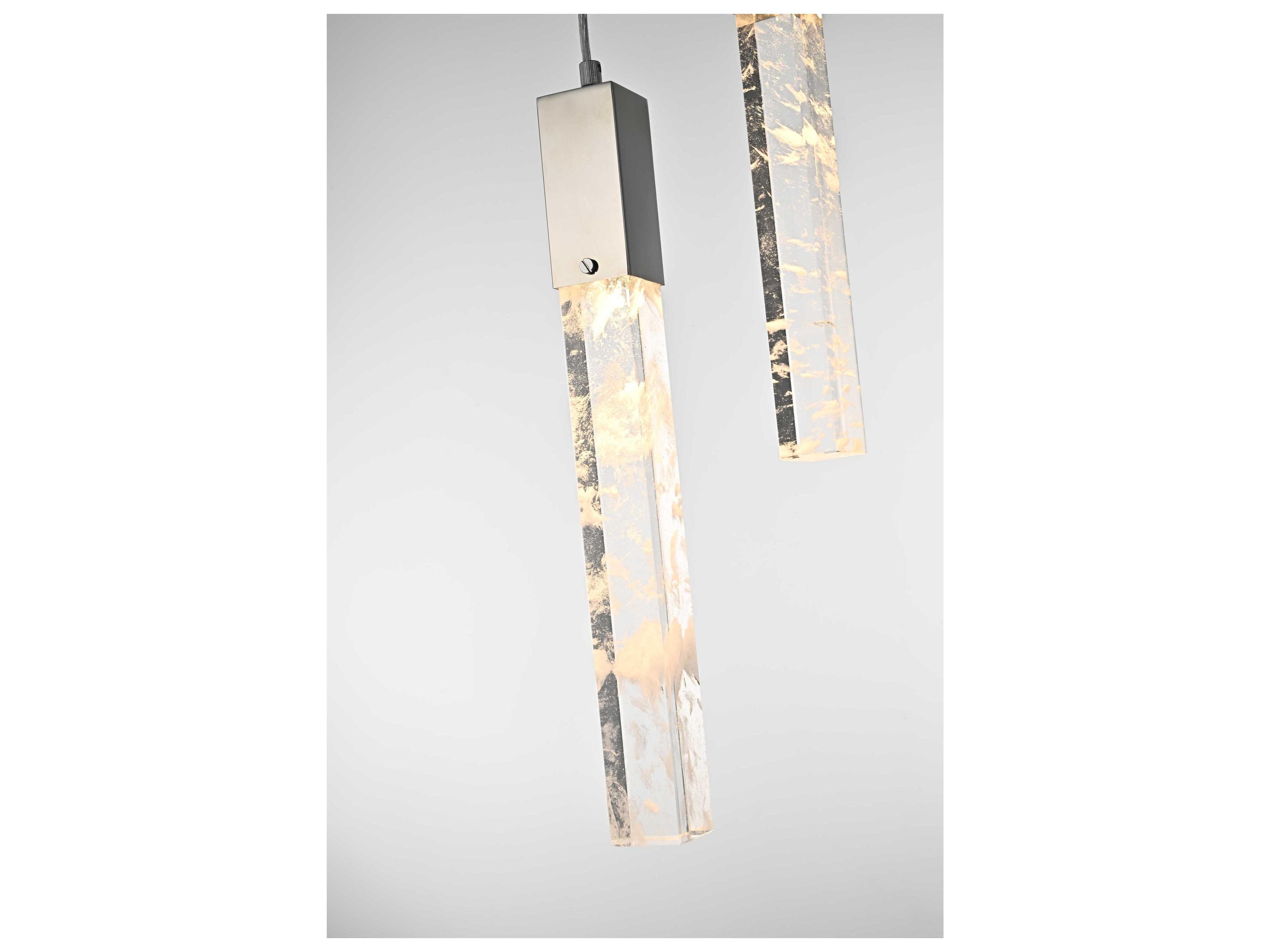 Elegant Lighting Aurora 3-Light Chrome Linear Pendant