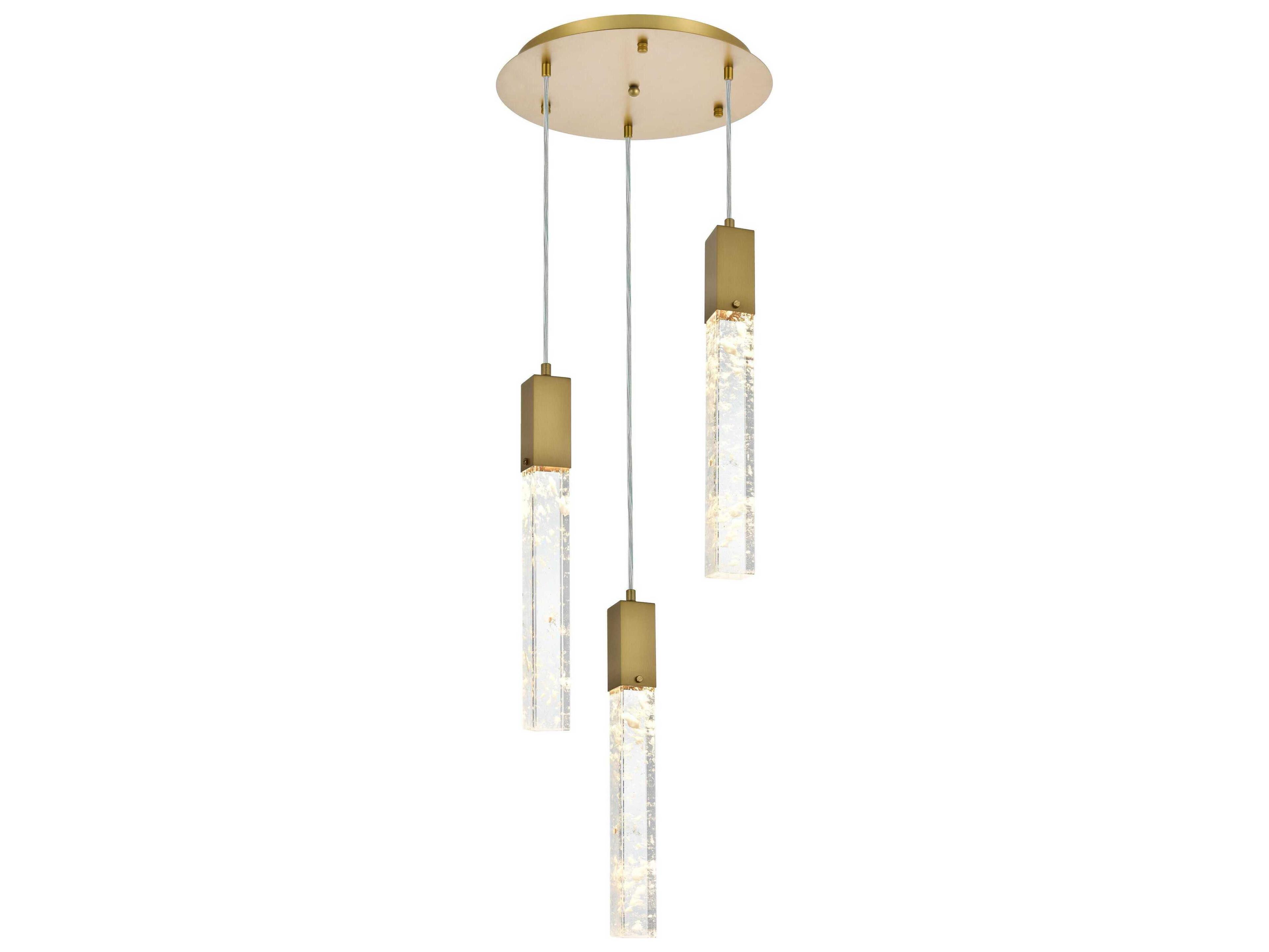 Aurora 3-Light Satin Gold Linear Pendant